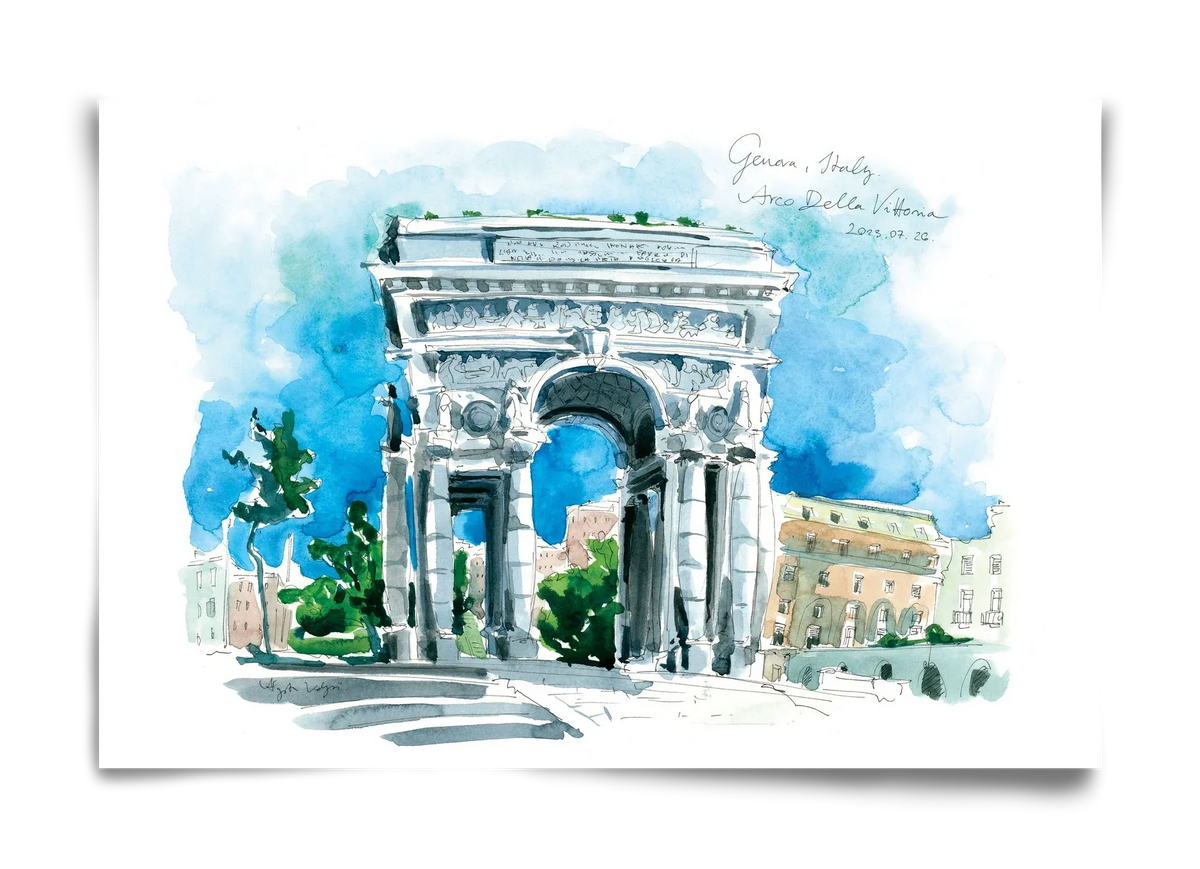 GENOVA, Arco della Vittoria, Italy - 2023.07.26. - artbridge