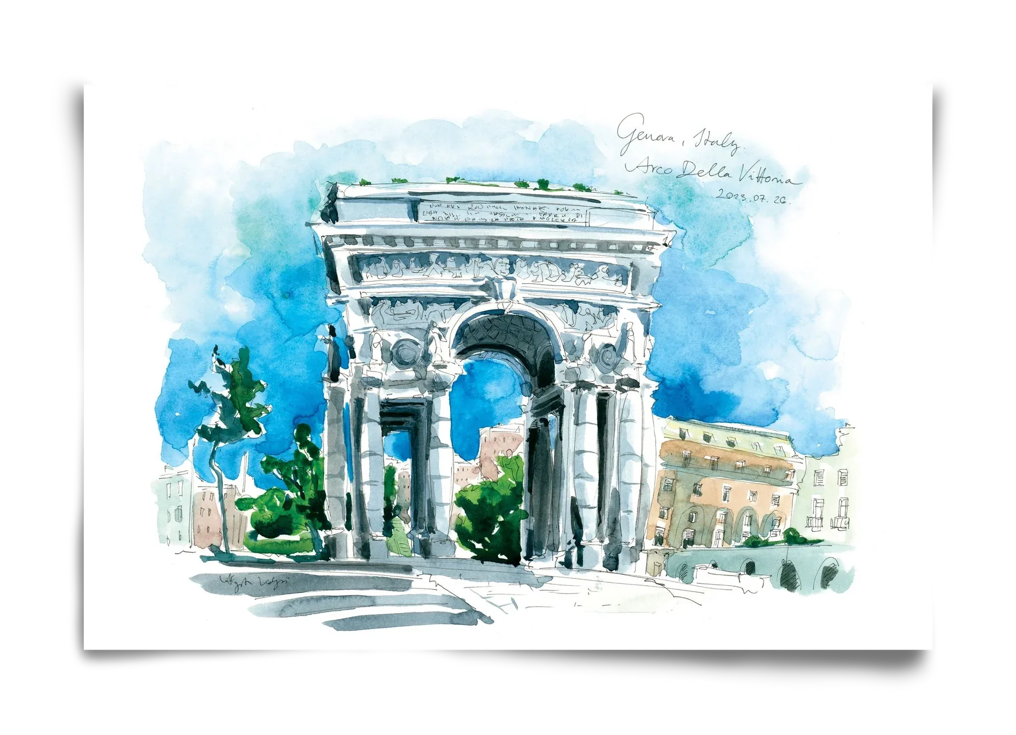 GENOVA, Arco della Vittoria, Italy - 2023.07.26. - artbridge
