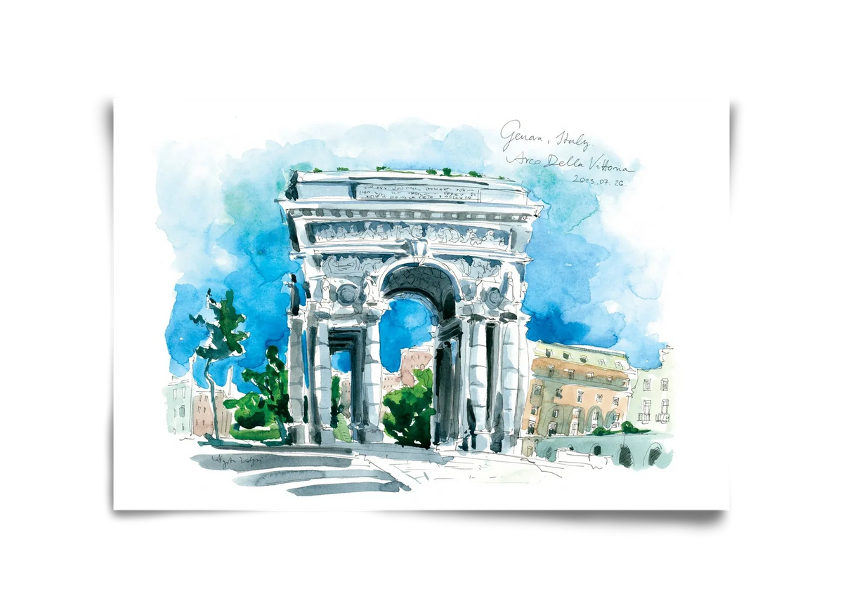GENOVA, Arco della Vittoria, Italy - 2023.07.26. - artbridge