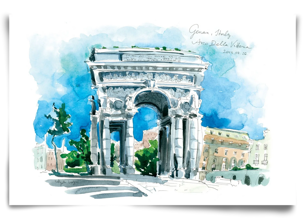 GENOVA, Arco della Vittoria, Italy - 2023.07.26. - artbridge