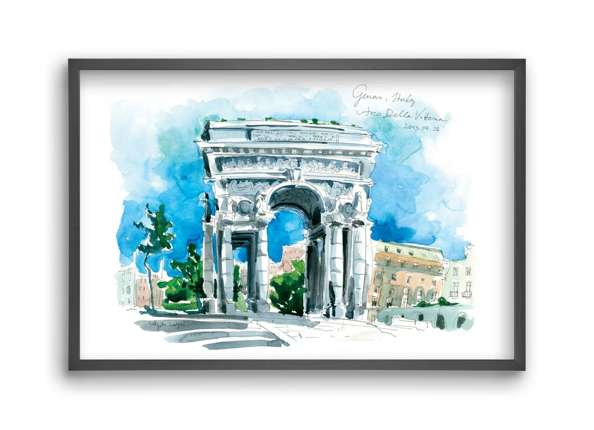 GENOVA, Arco della Vittoria, Italy - 2023.07.26. - artbridge