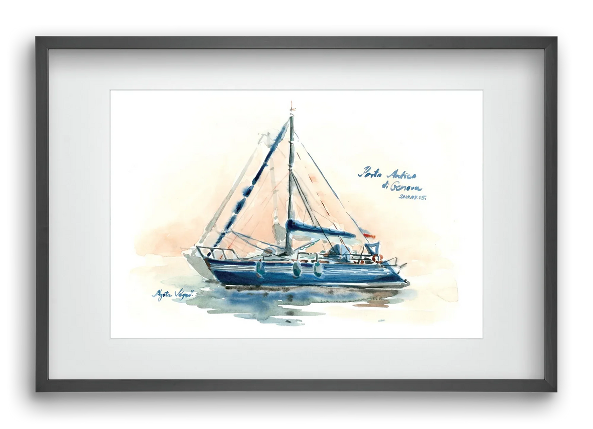 Boats in Porto Antico di Genova, Italy - 2022.08.05. - artbridge