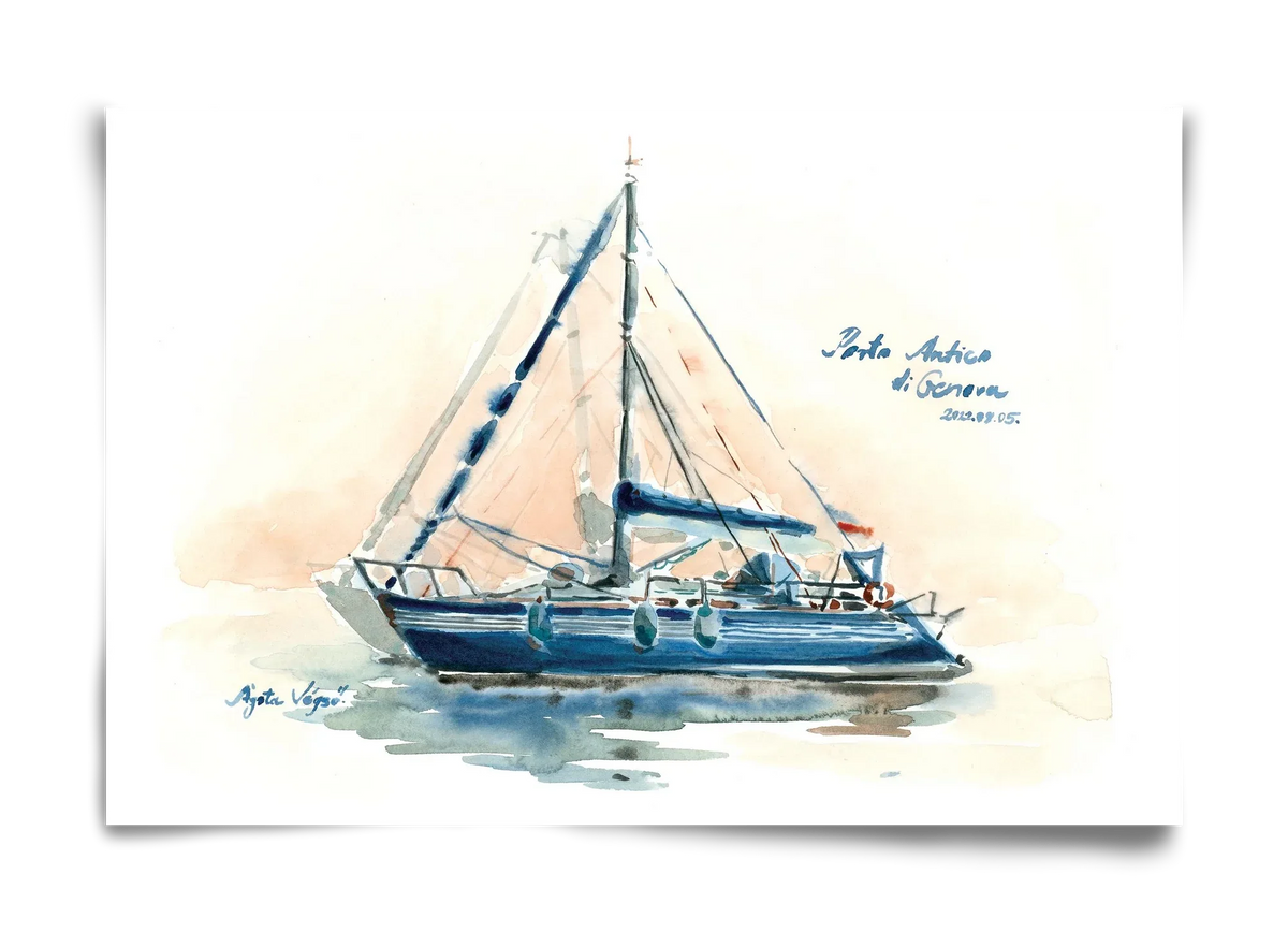 Boats in Porto Antico di Genova, Italy - 2022.08.05. - artbridge