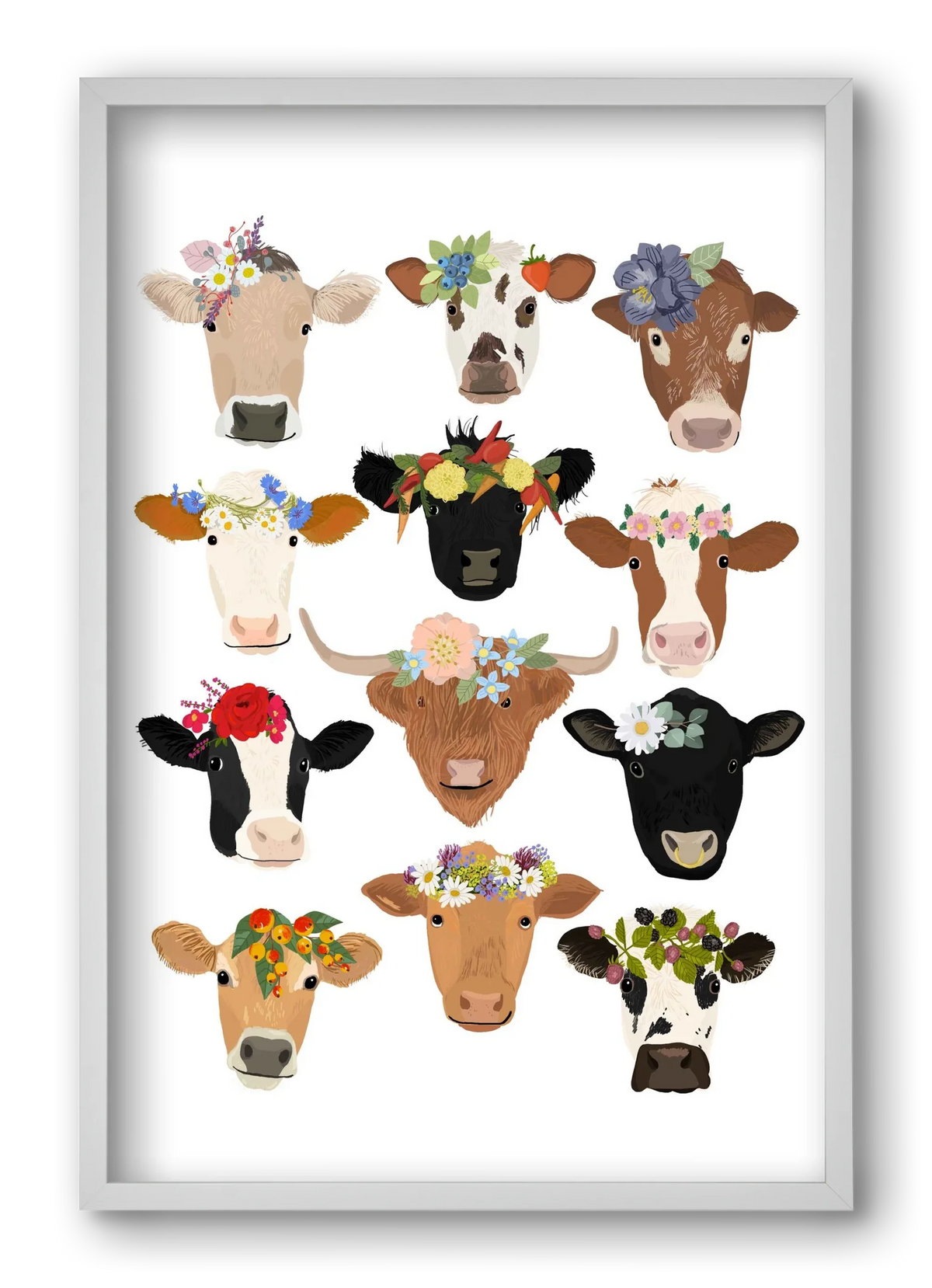 Flower Cow Print - artbridge