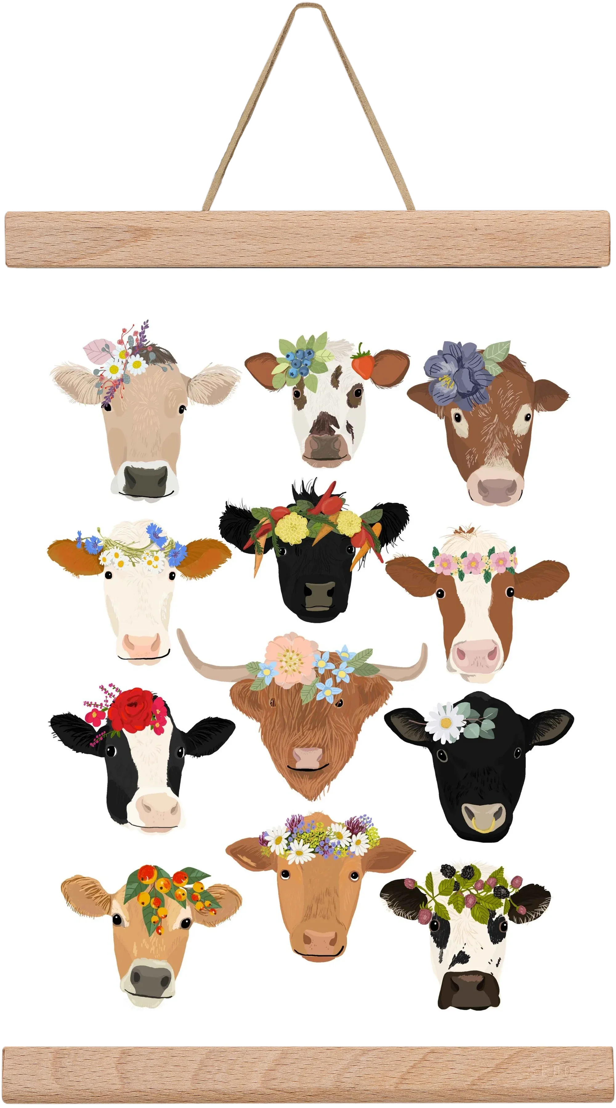 Flower Cow Print - artbridge