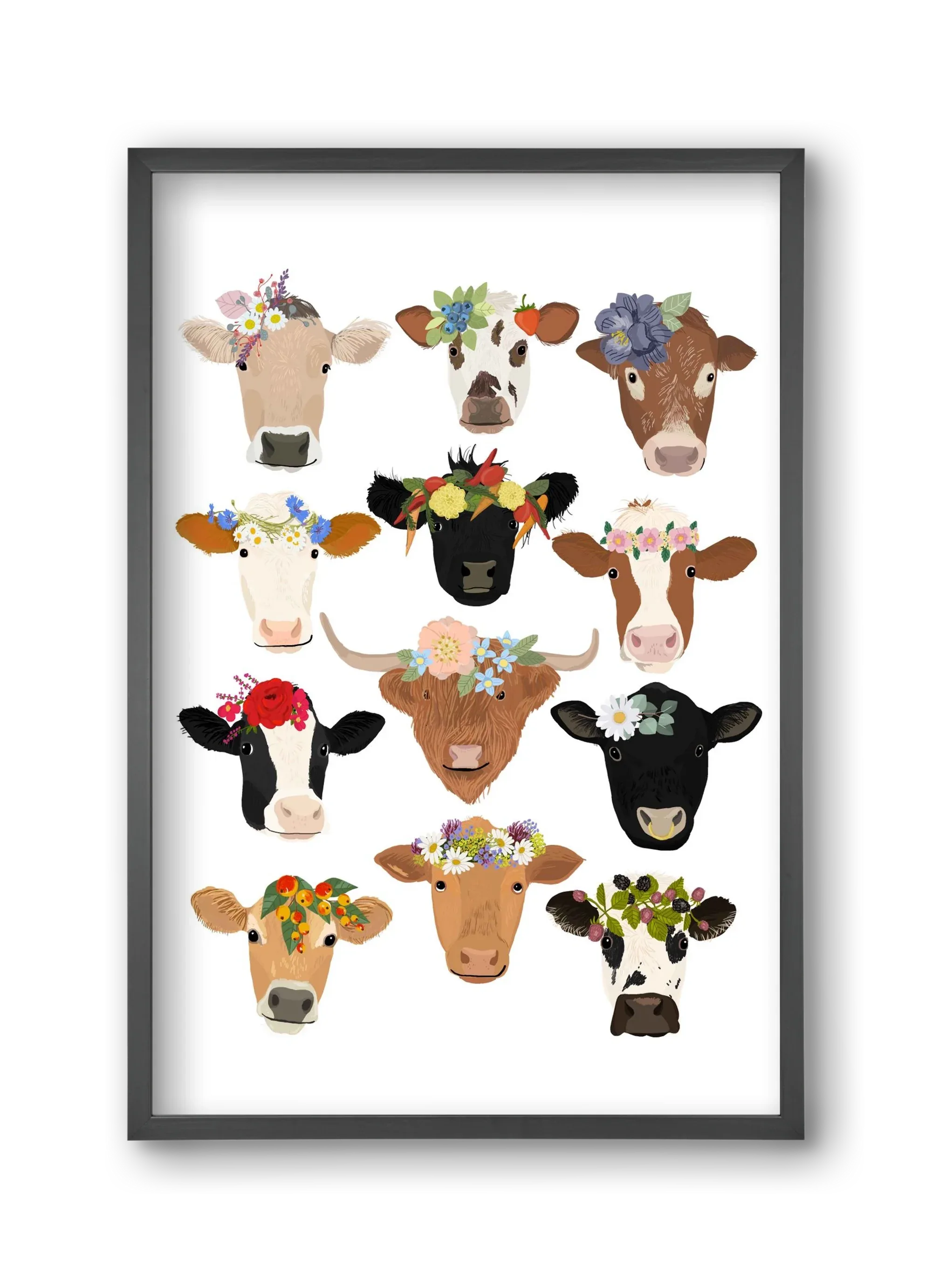 Flower Cow Print - artbridge