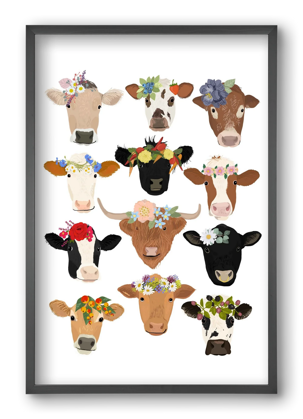 Flower Cow Print - artbridge