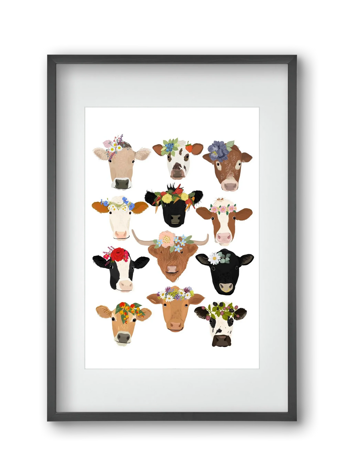 Flower Cow Print - artbridge
