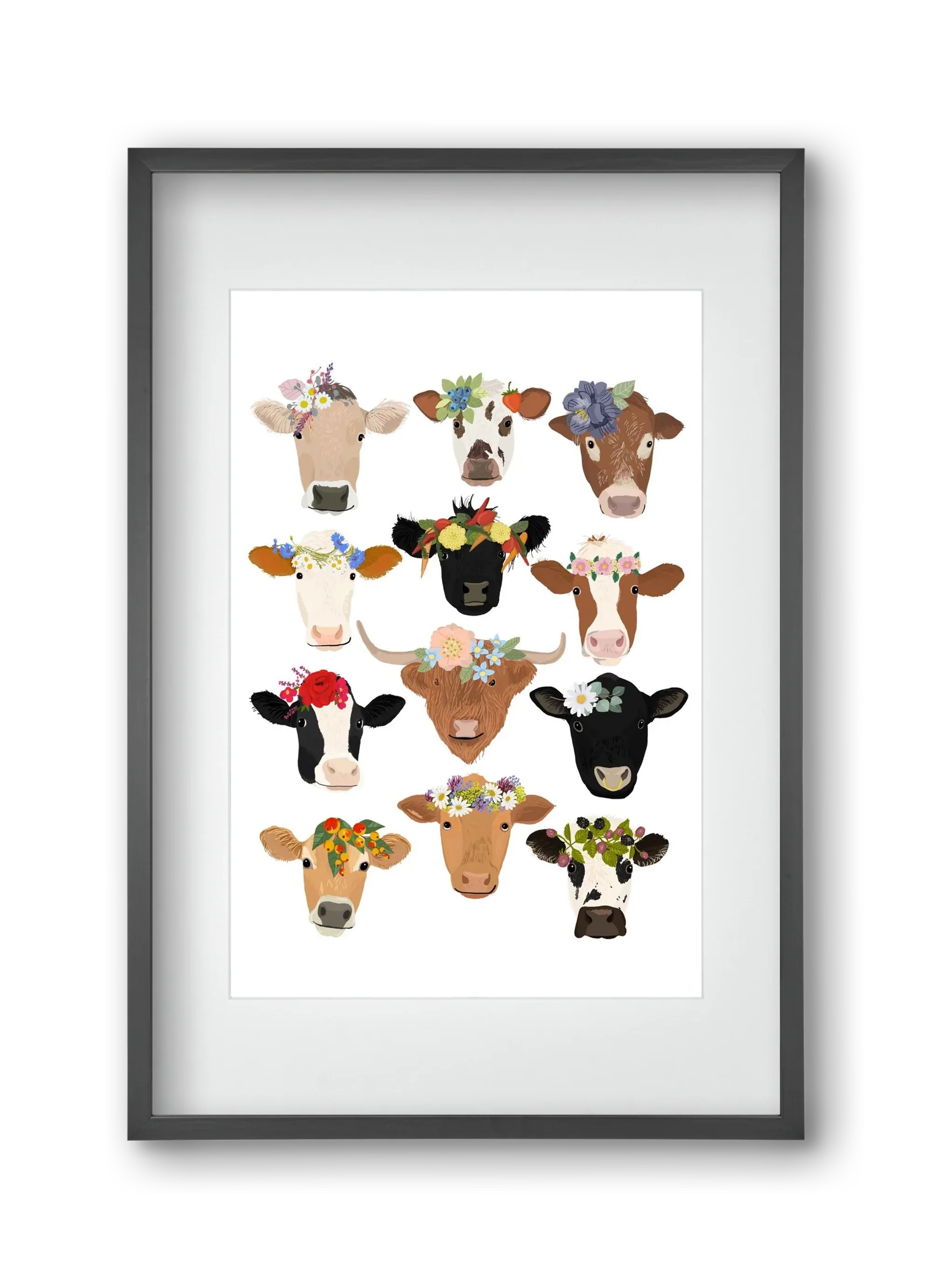 Flower Cow Print - artbridge