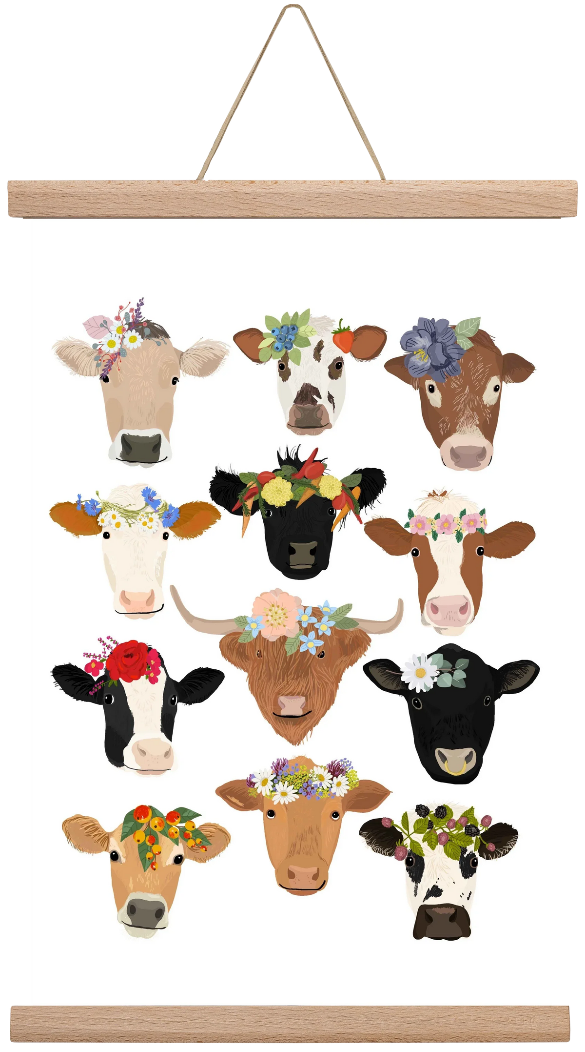Flower Cow Print - artbridge