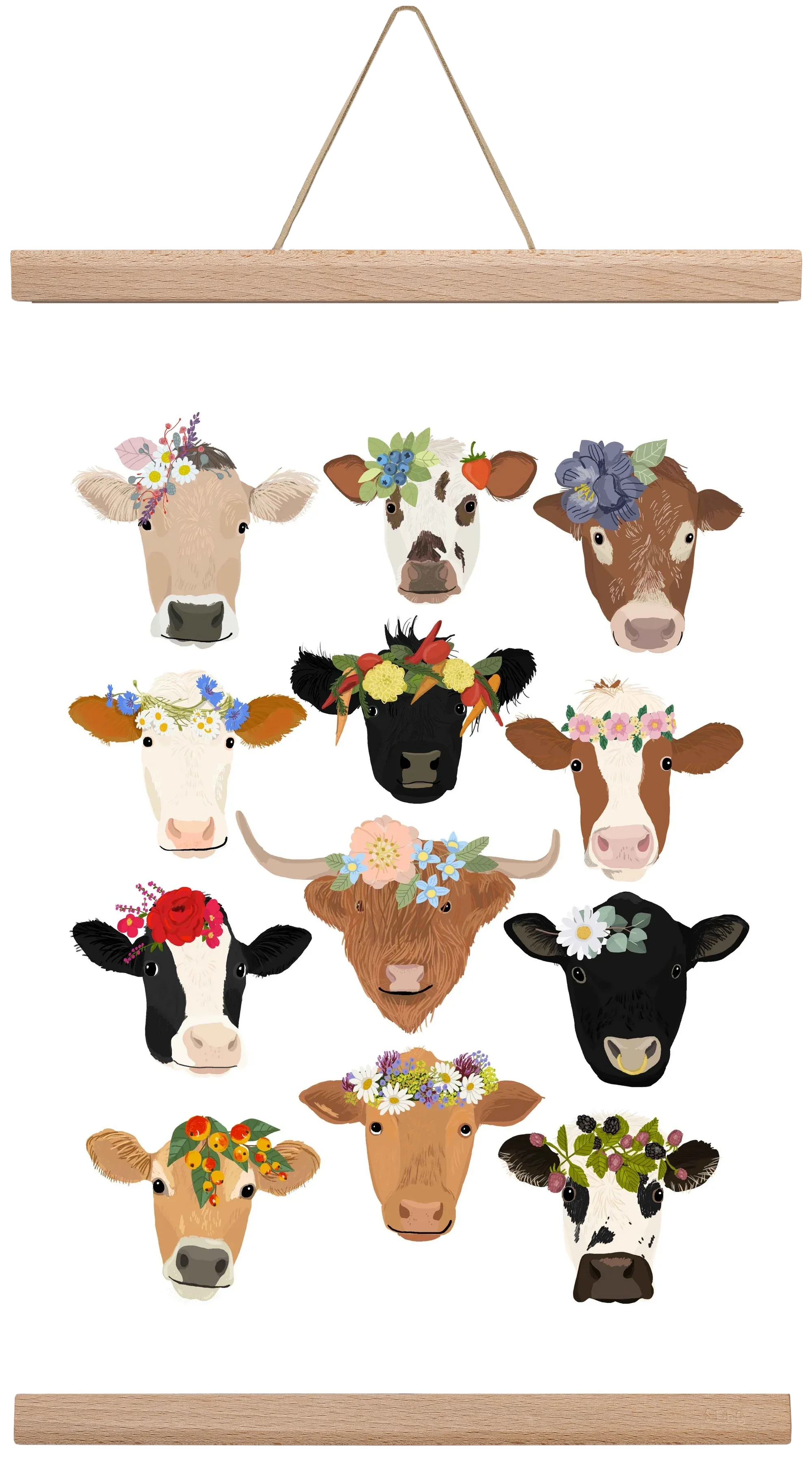Flower Cow Print - artbridge