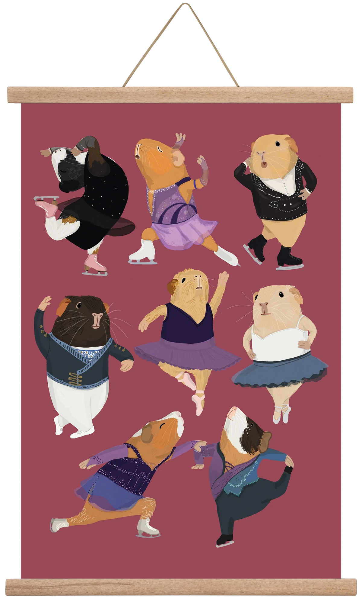 Guinea Pigs doing ballet and ice skating - artbridge