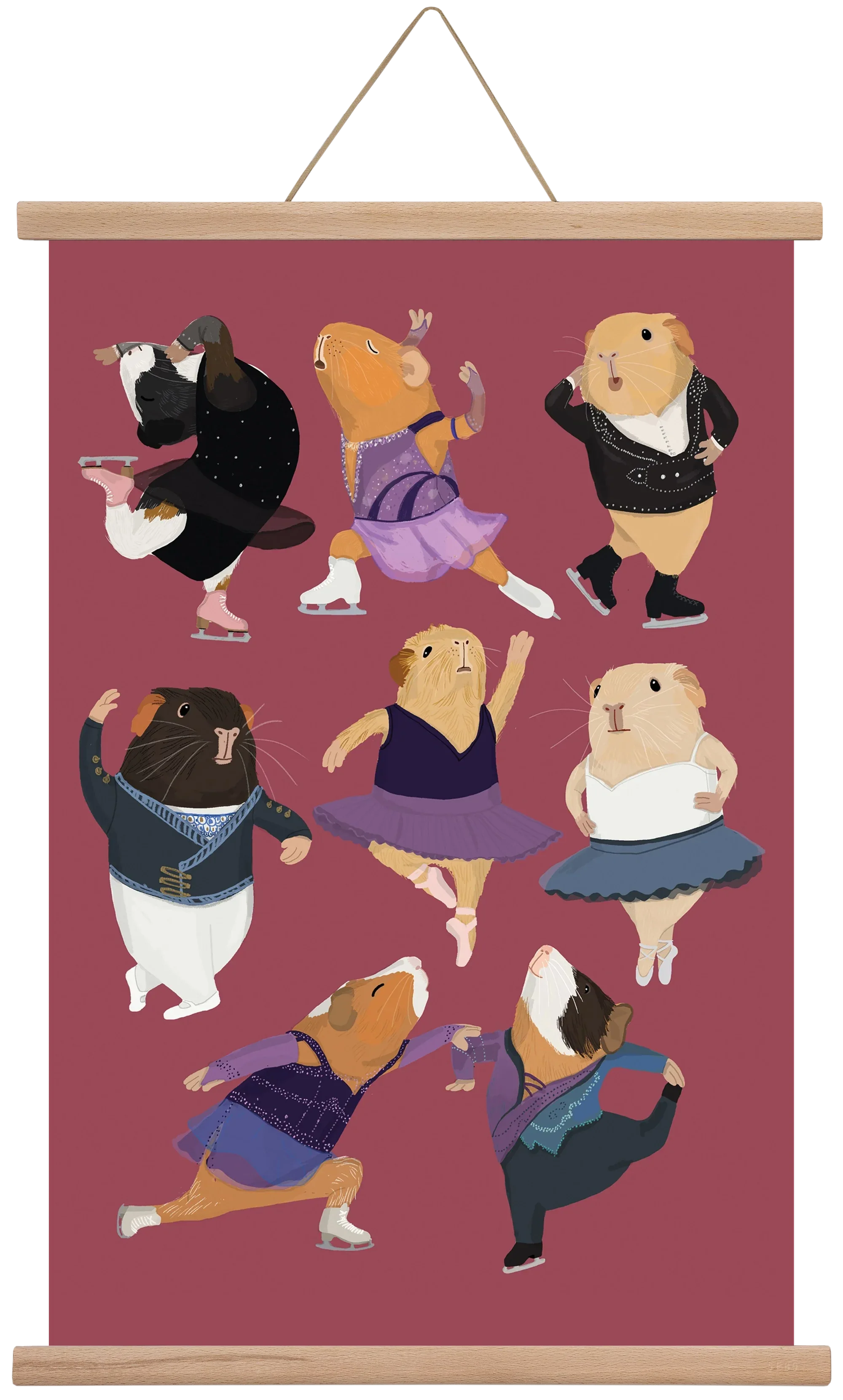 Guinea Pigs doing ballet and ice skating - artbridge