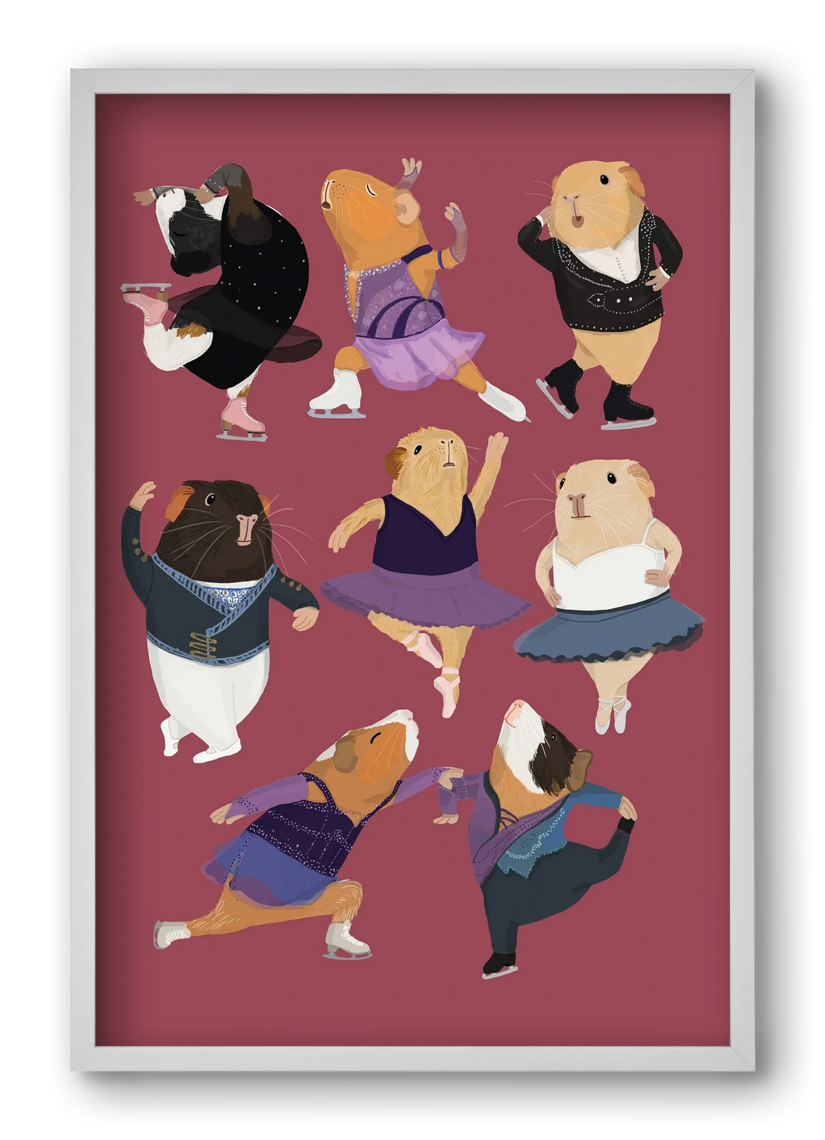 Guinea Pigs doing ballet and ice skating - artbridge