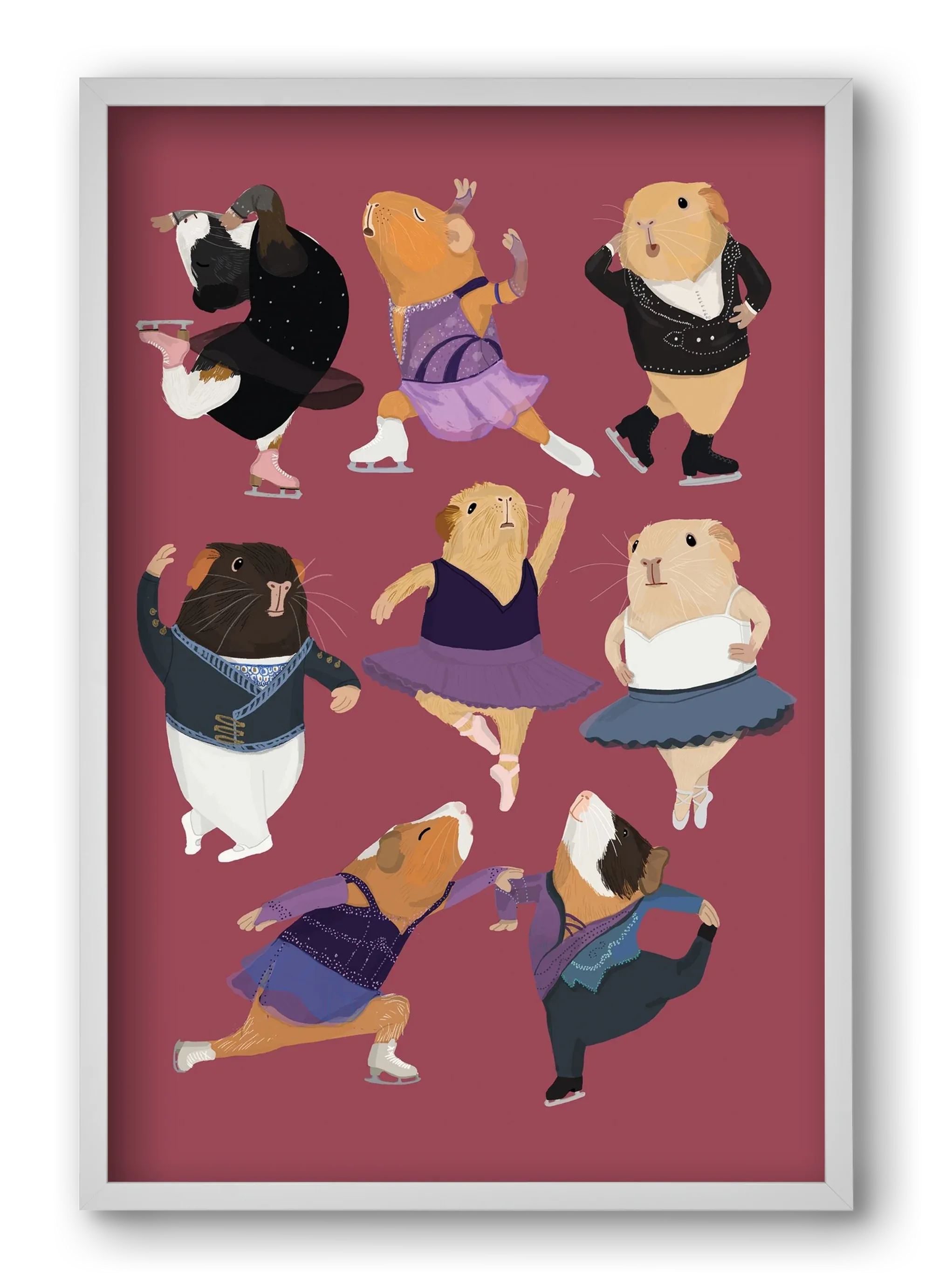 Guinea Pigs doing ballet and ice skating - artbridge