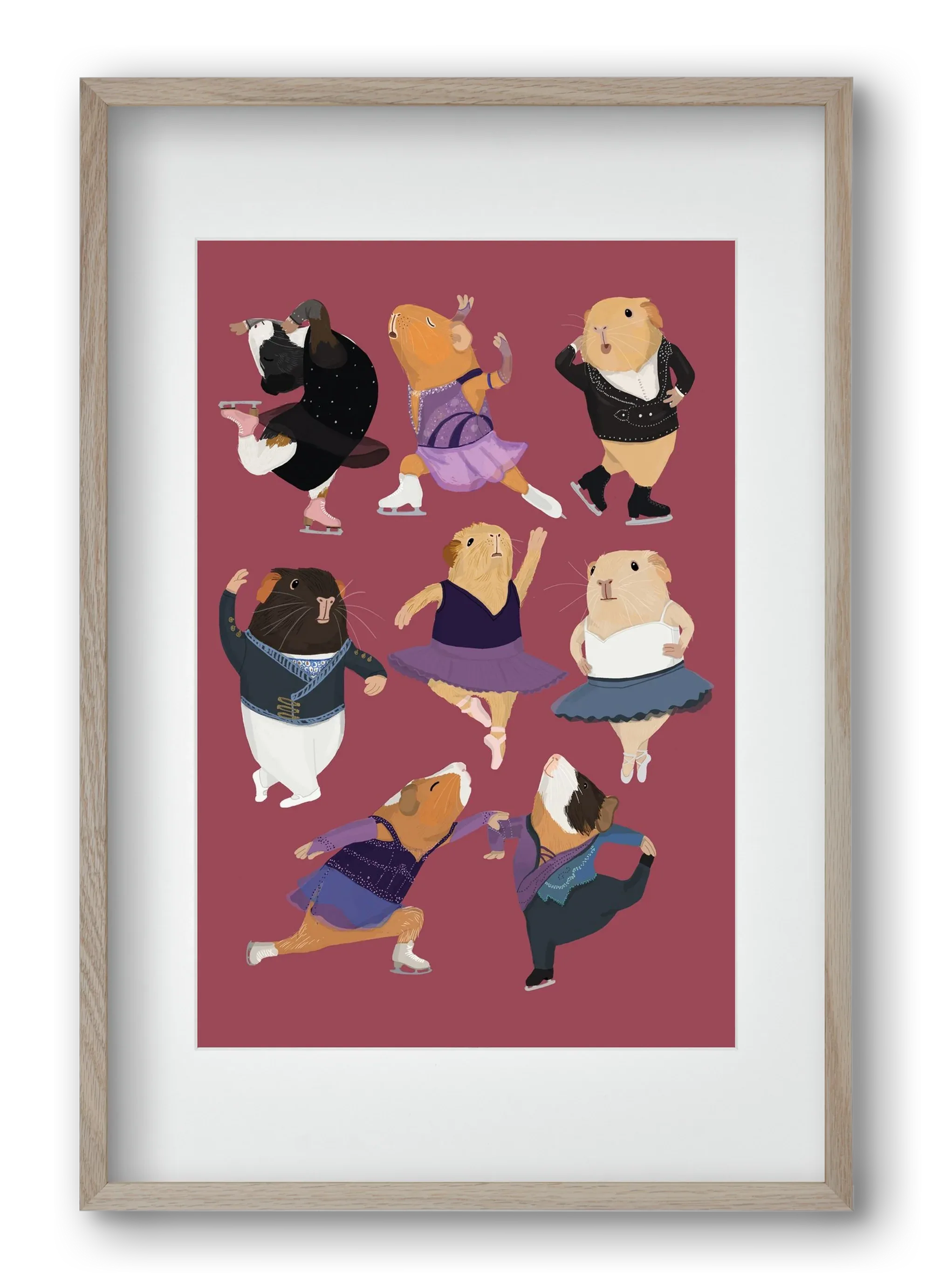 Guinea Pigs doing ballet and ice skating - artbridge