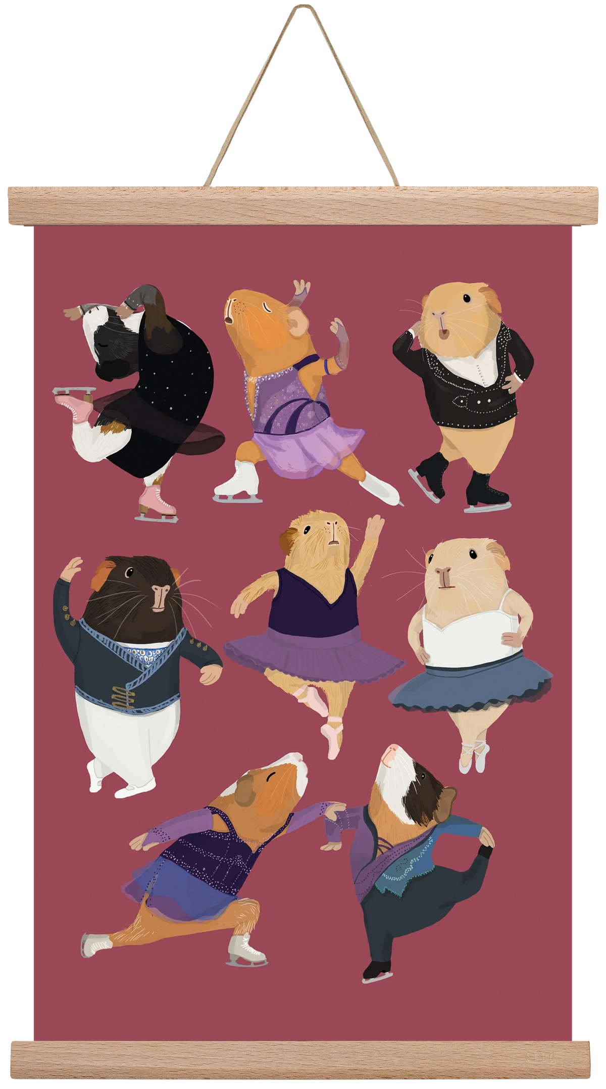 Guinea Pigs doing ballet and ice skating - artbridge