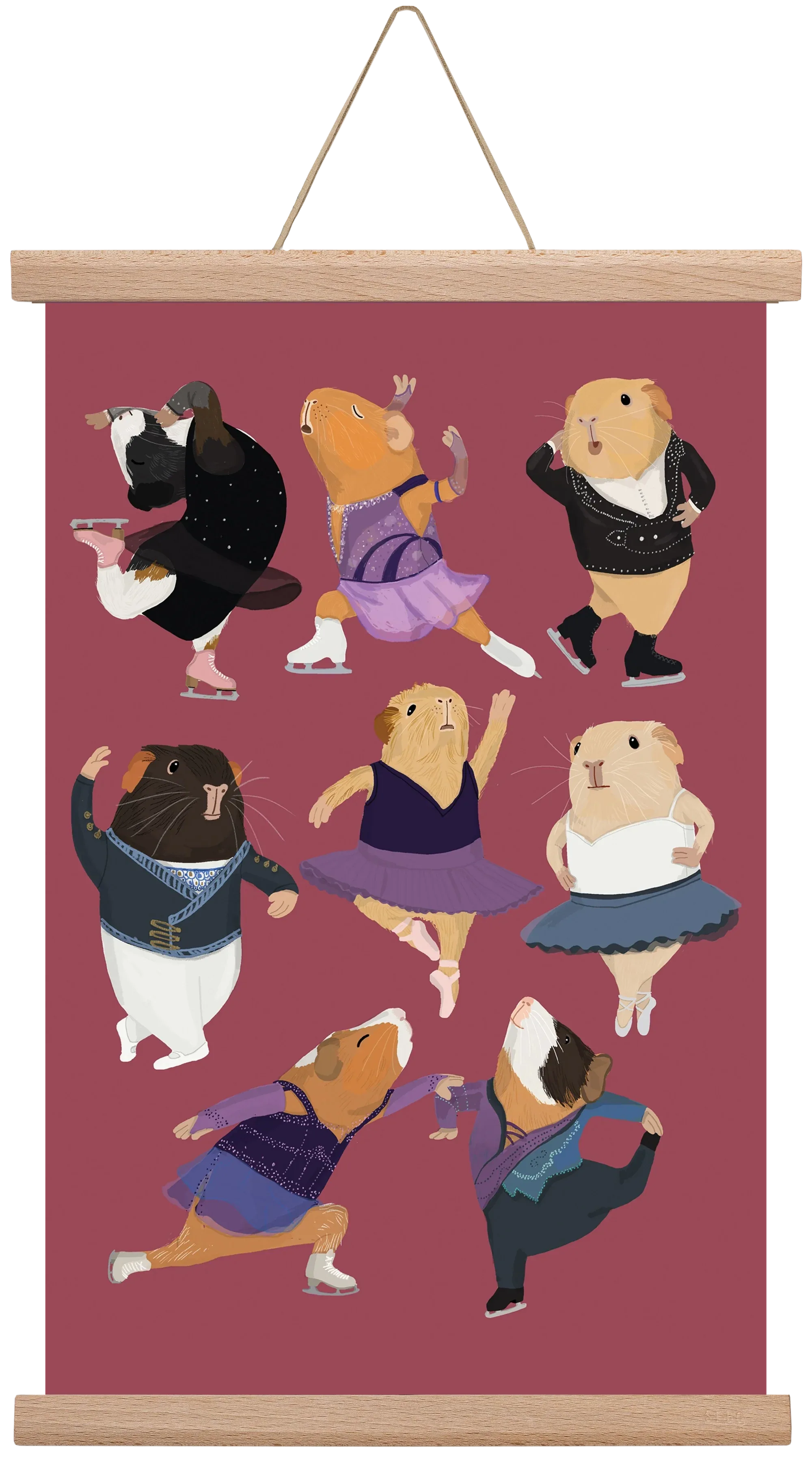 Guinea Pigs doing ballet and ice skating - artbridge