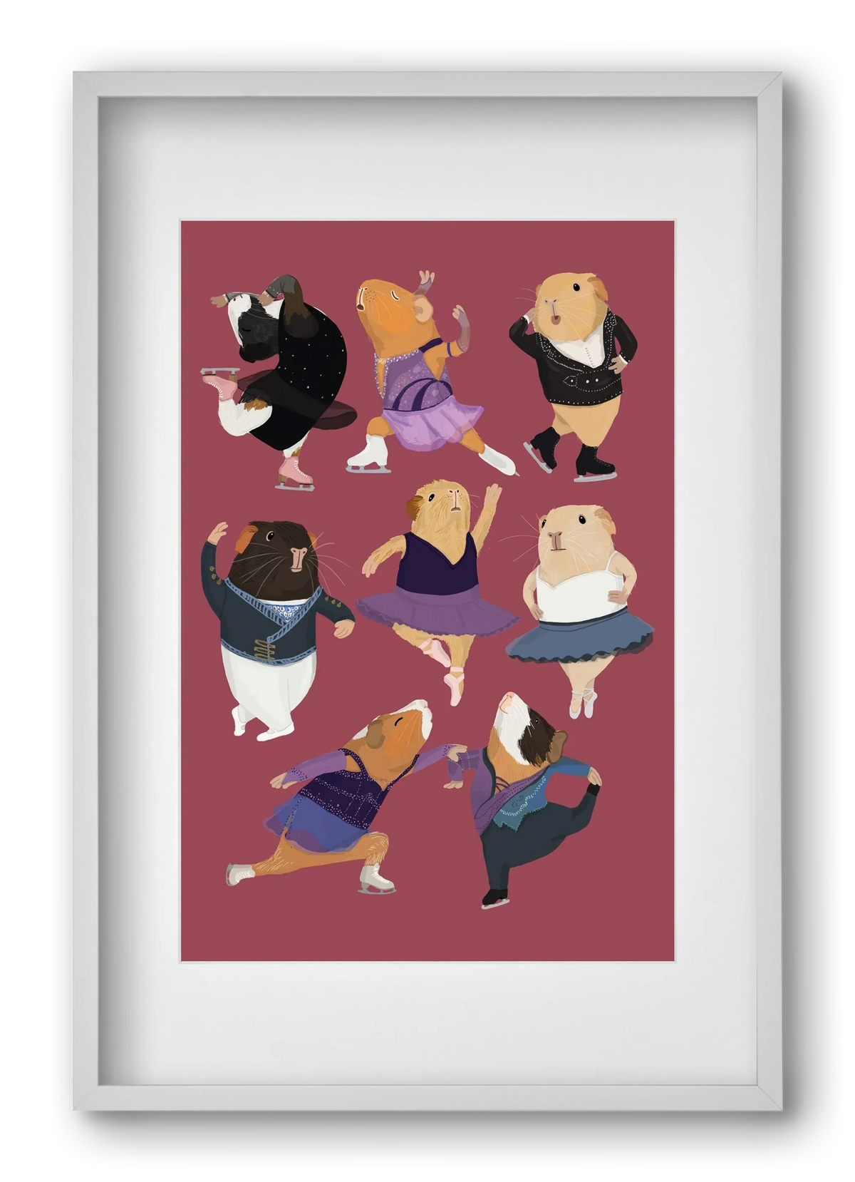 Guinea Pigs doing ballet and ice skating - artbridge