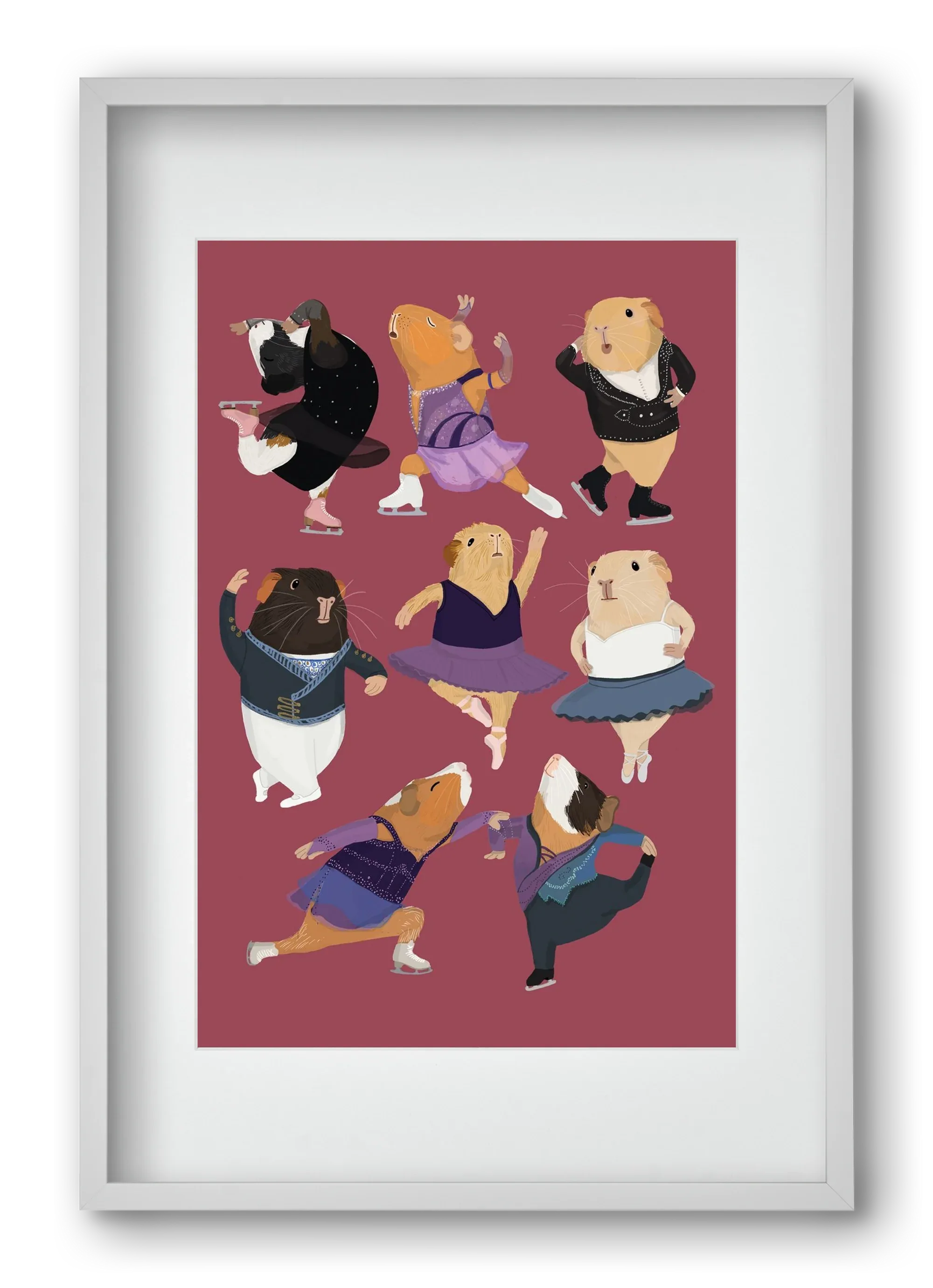 Guinea Pigs doing ballet and ice skating - artbridge