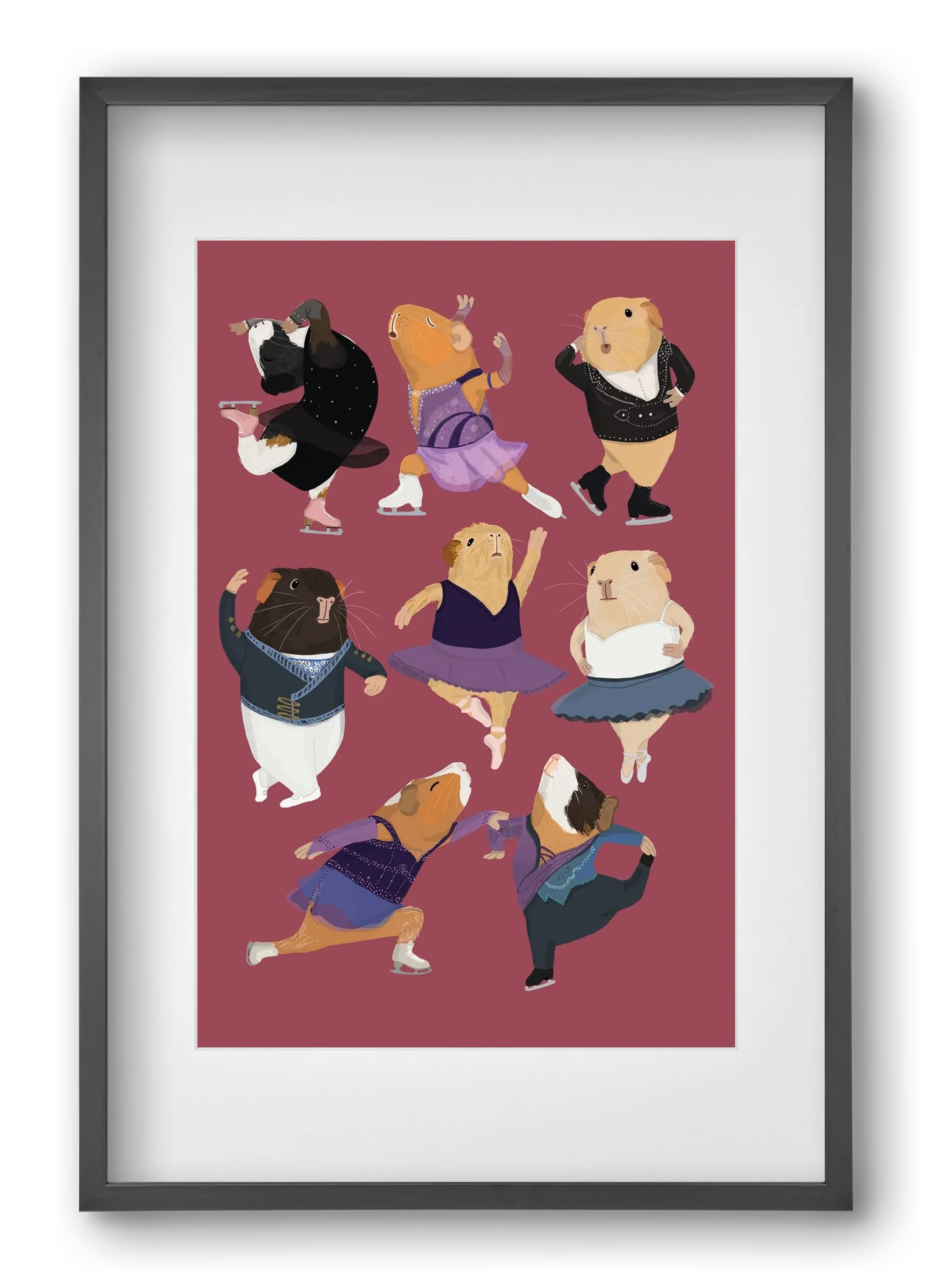 Guinea Pigs doing ballet and ice skating - artbridge