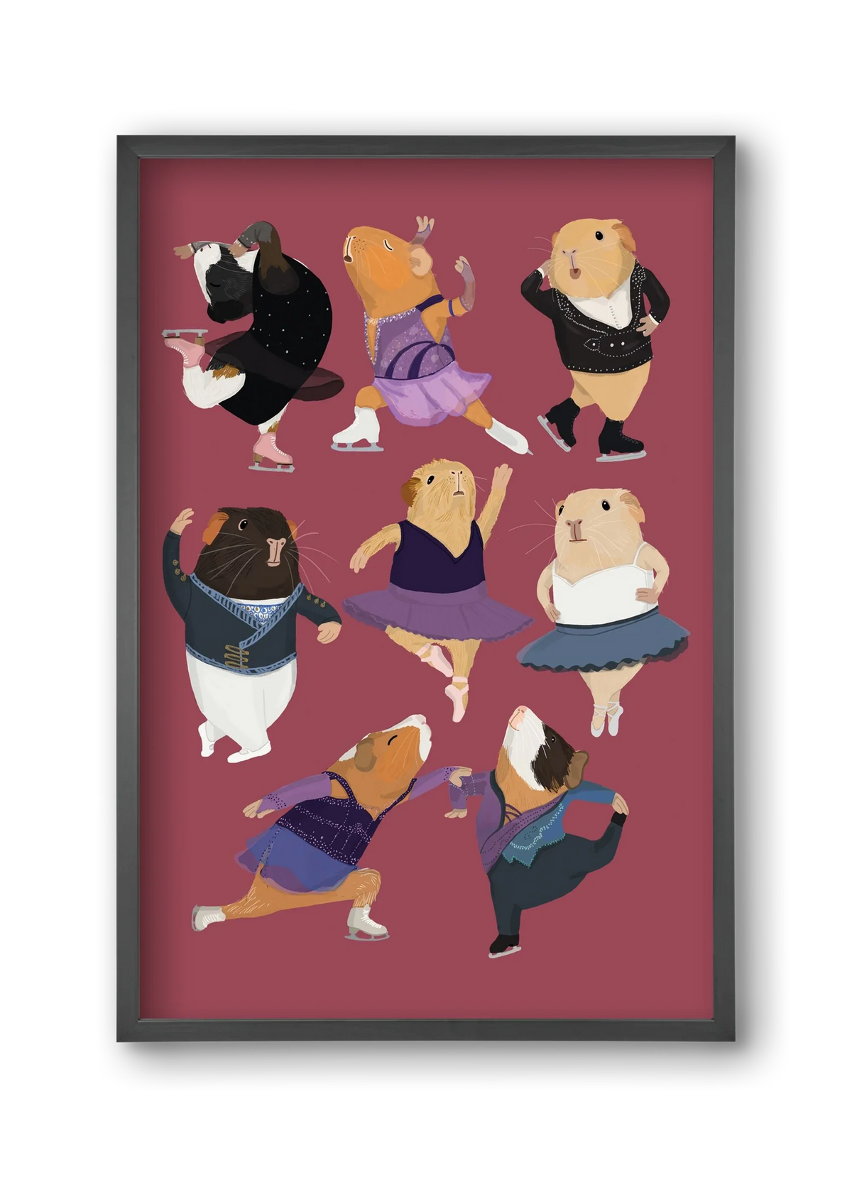 Guinea Pigs doing ballet and ice skating - artbridge