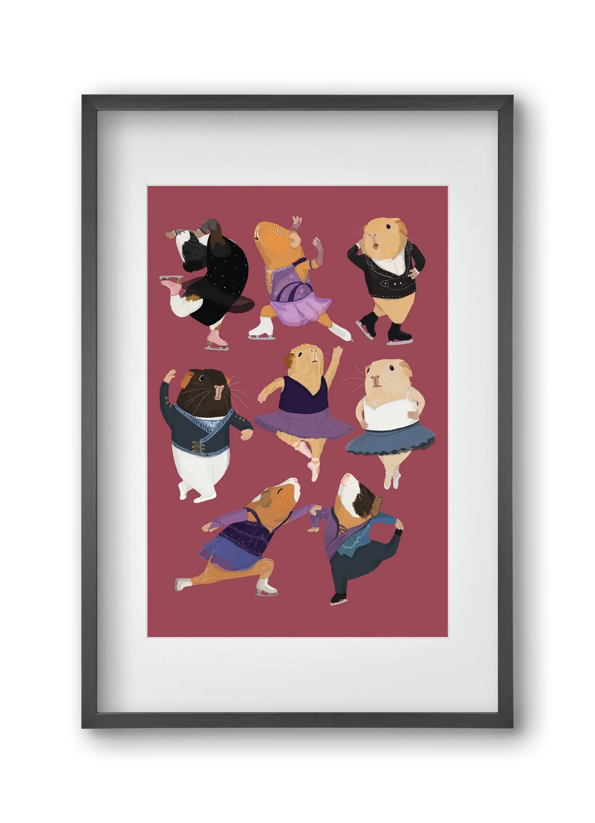 Guinea Pigs doing ballet and ice skating - artbridge