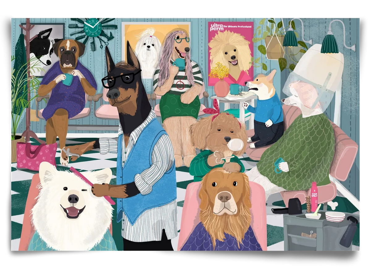 Dogs at the hairdresser - artbridge