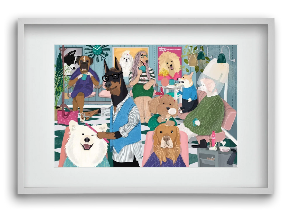 Dogs at the hairdresser - artbridge