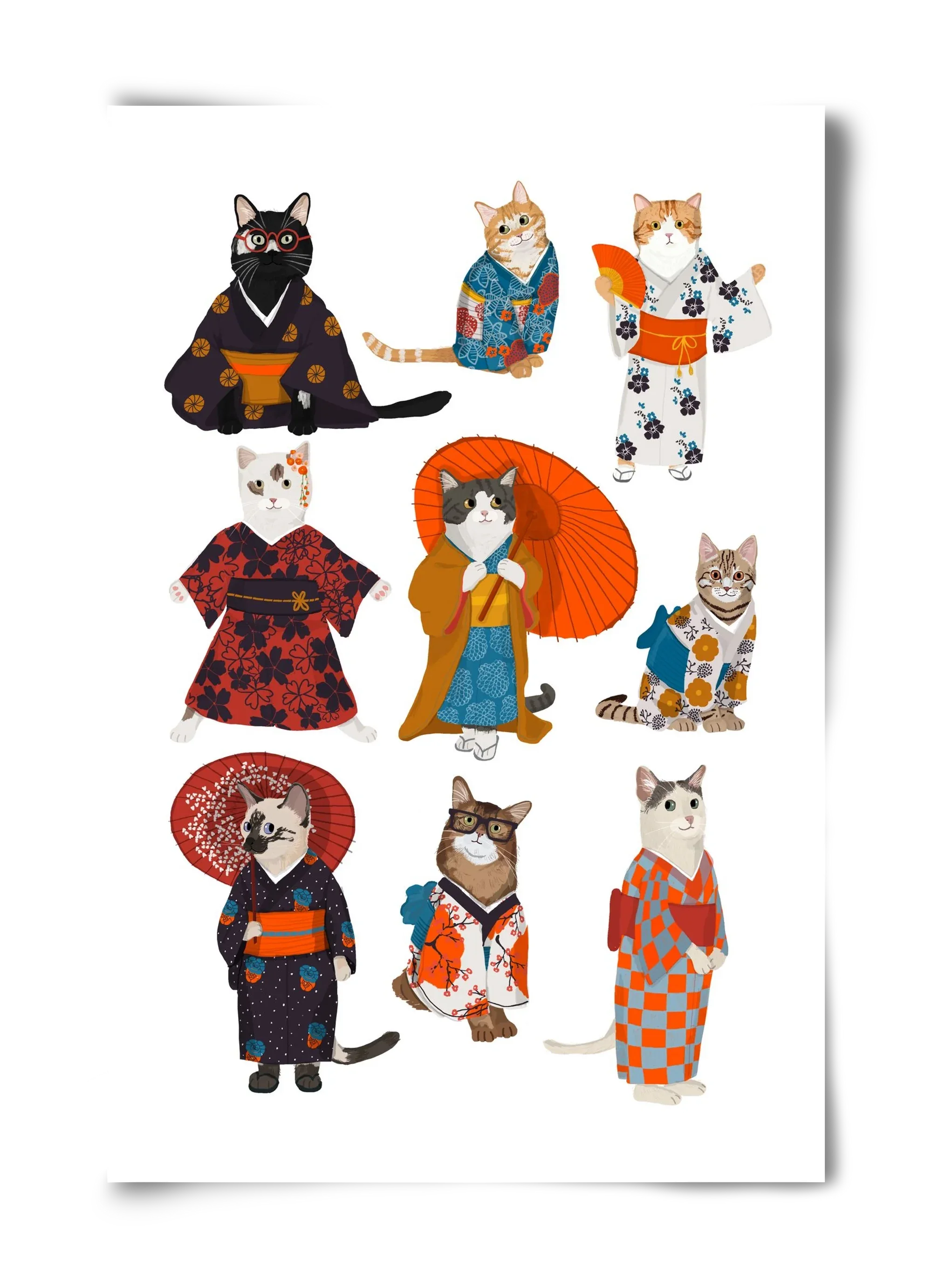 Cats in kimono - artbridge