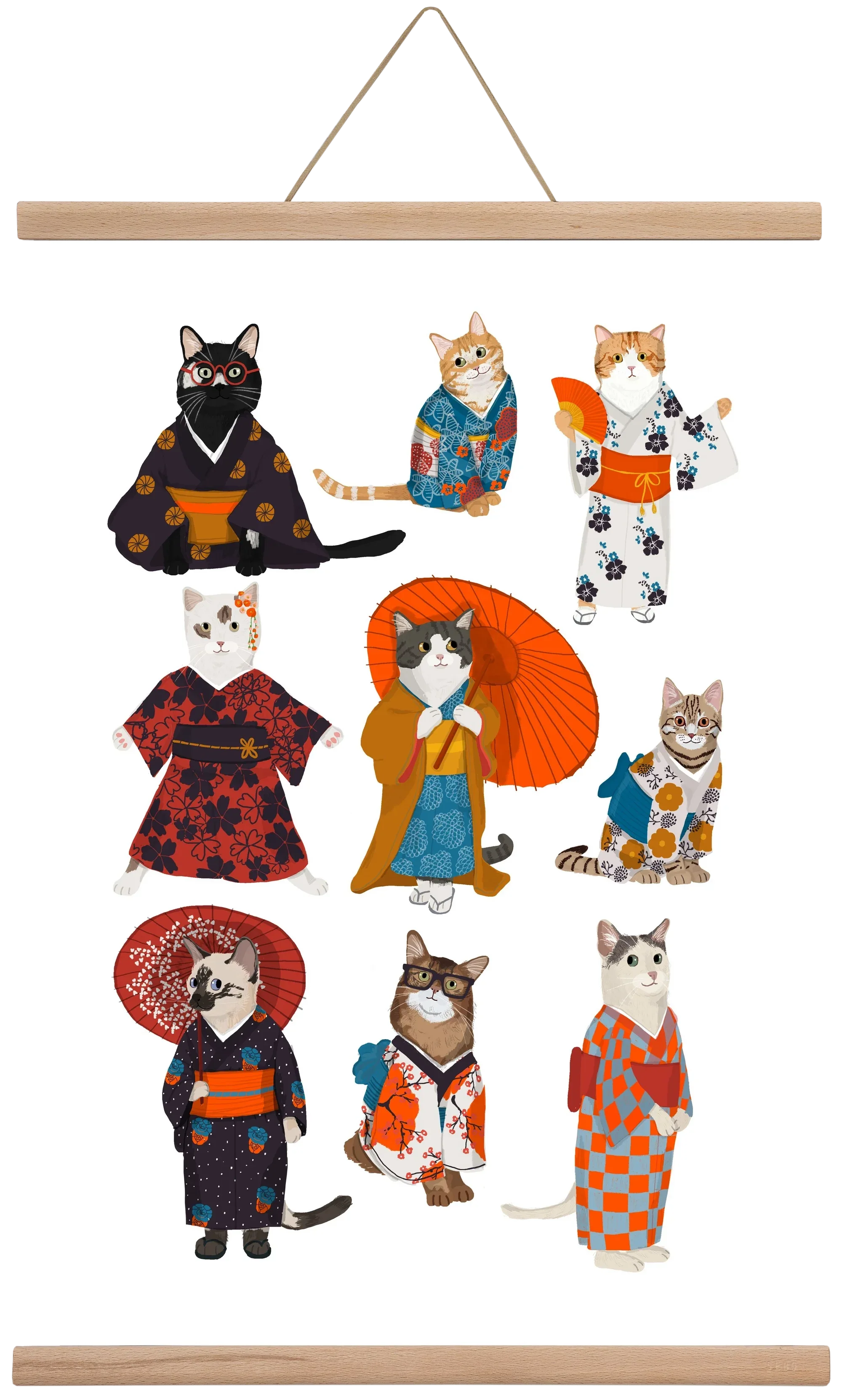 Cats in kimono - artbridge