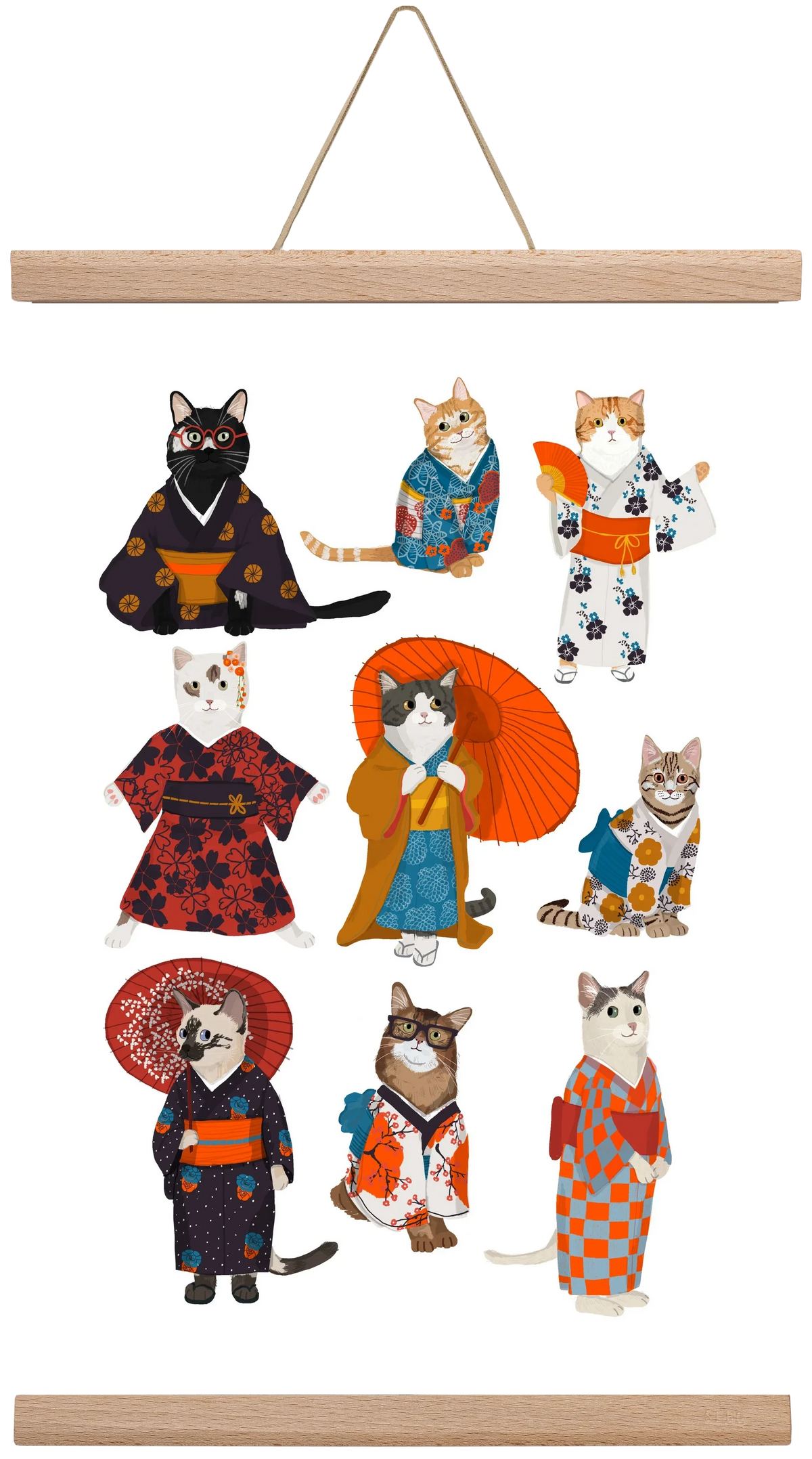 Cats in kimono - artbridge