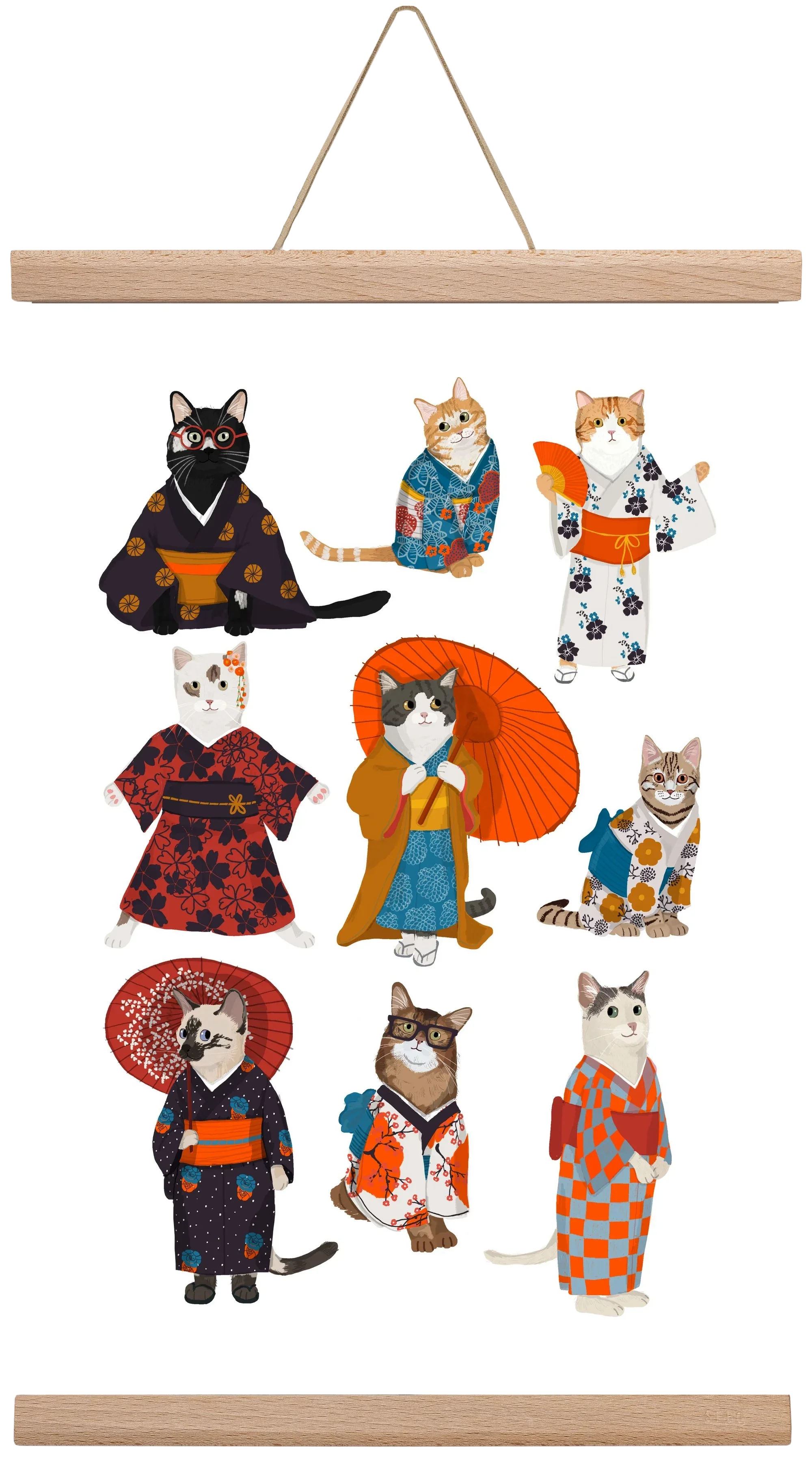 Cats in kimono - artbridge