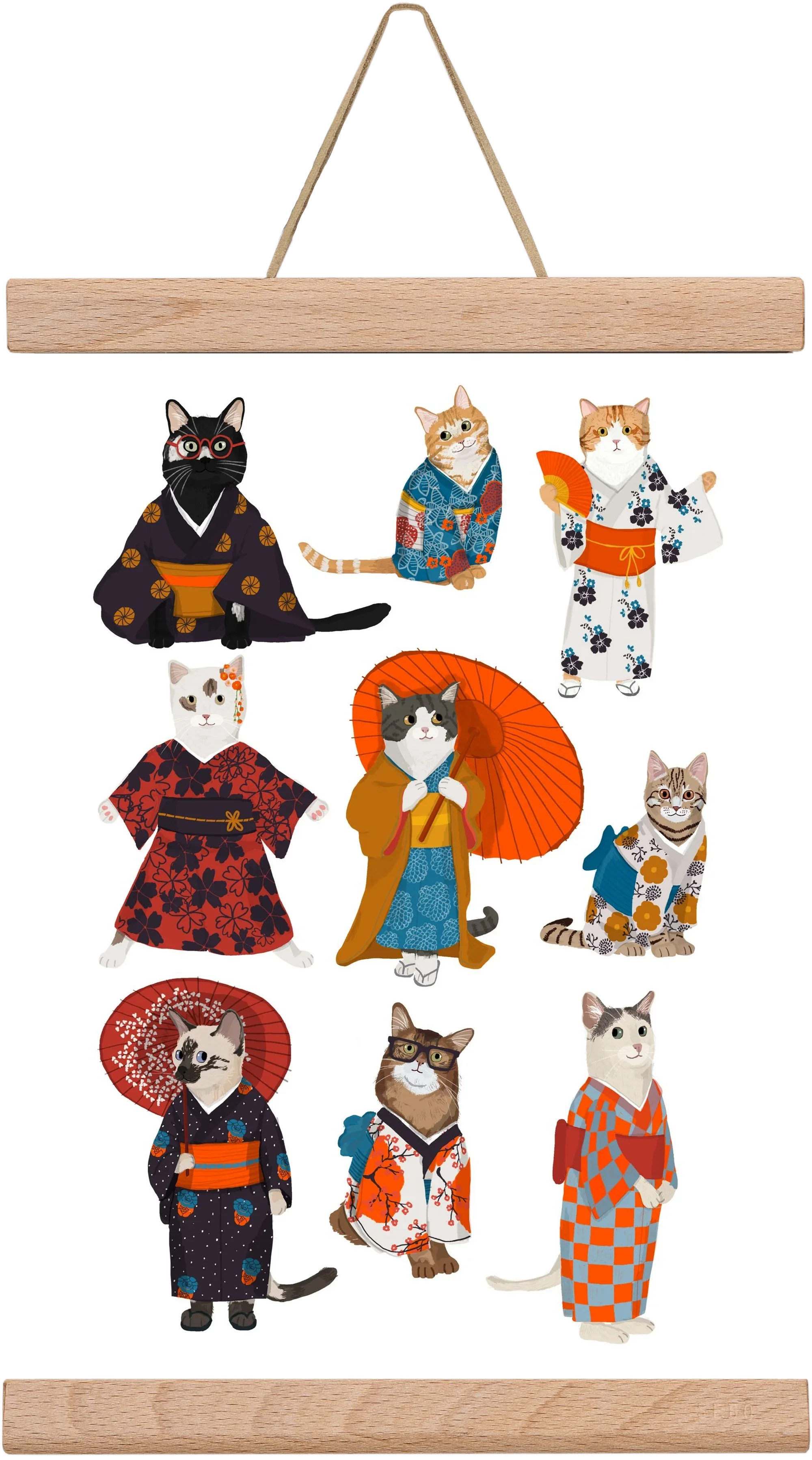 Cats in kimono - artbridge