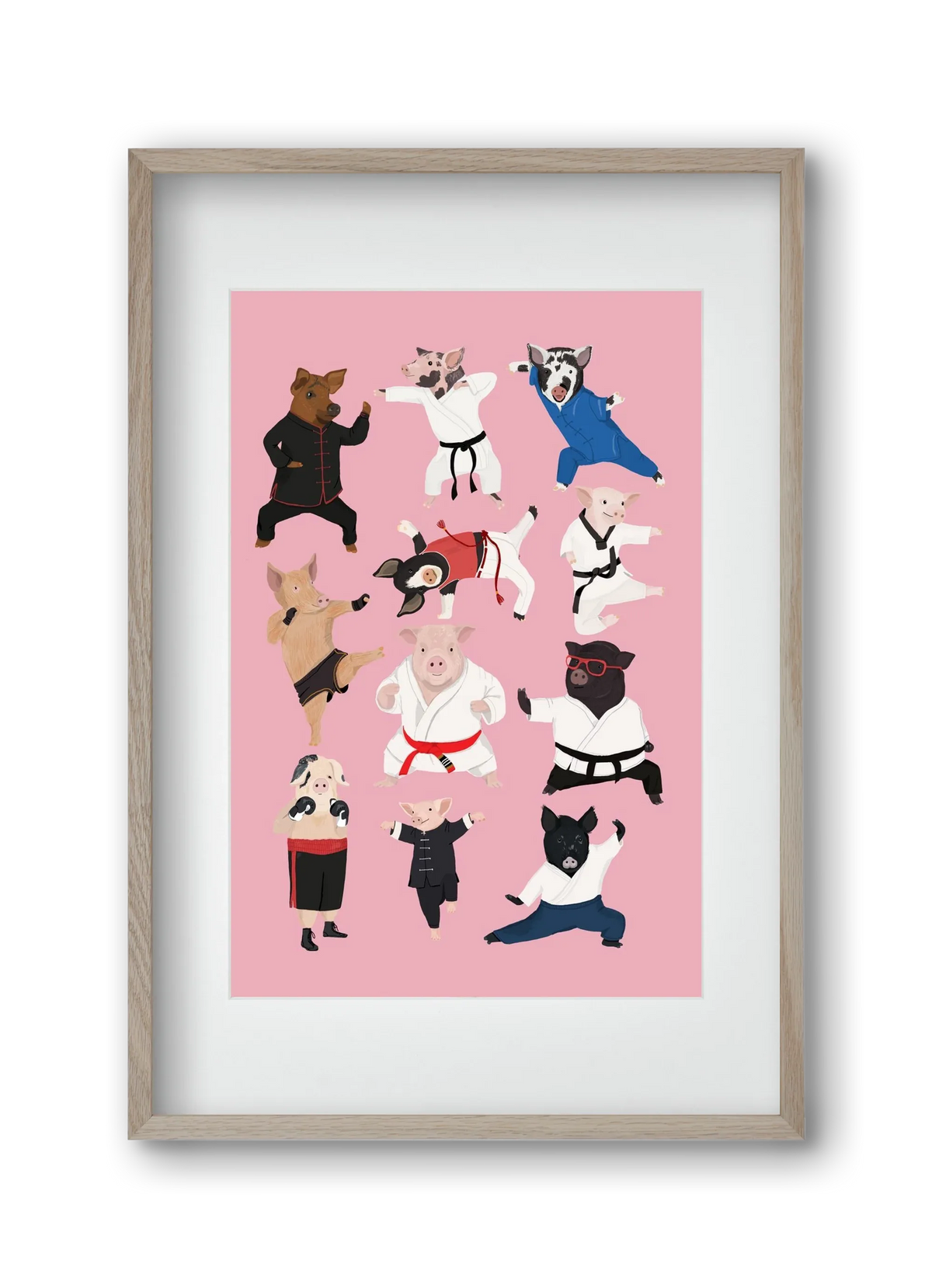 Pigs doing Martial Art - artbridge