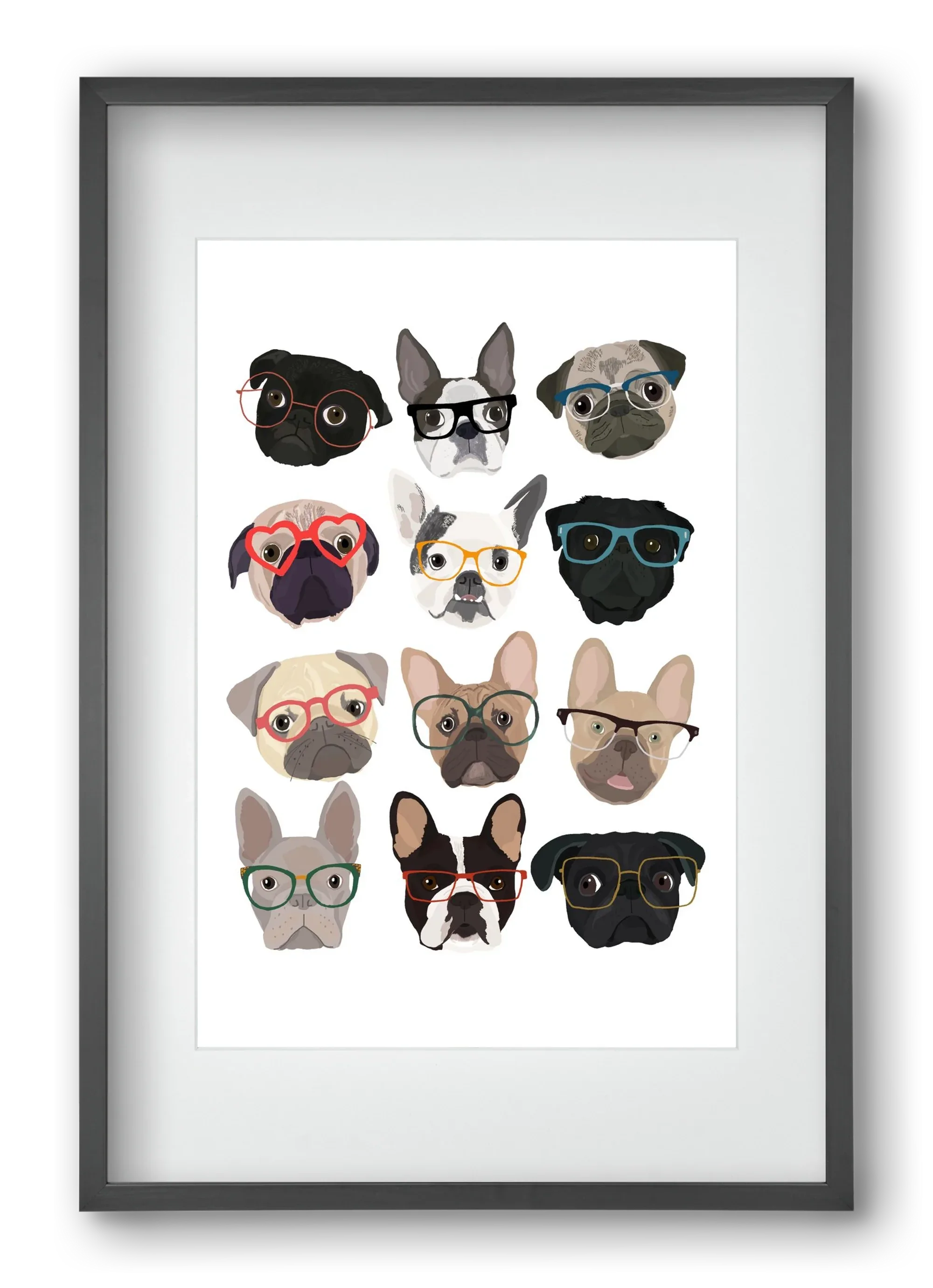 Pugs in Glasses - artbridge