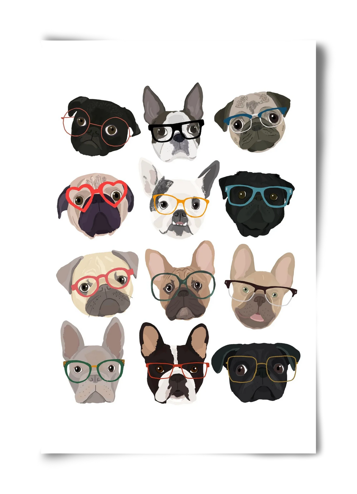 Pugs in Glasses - artbridge