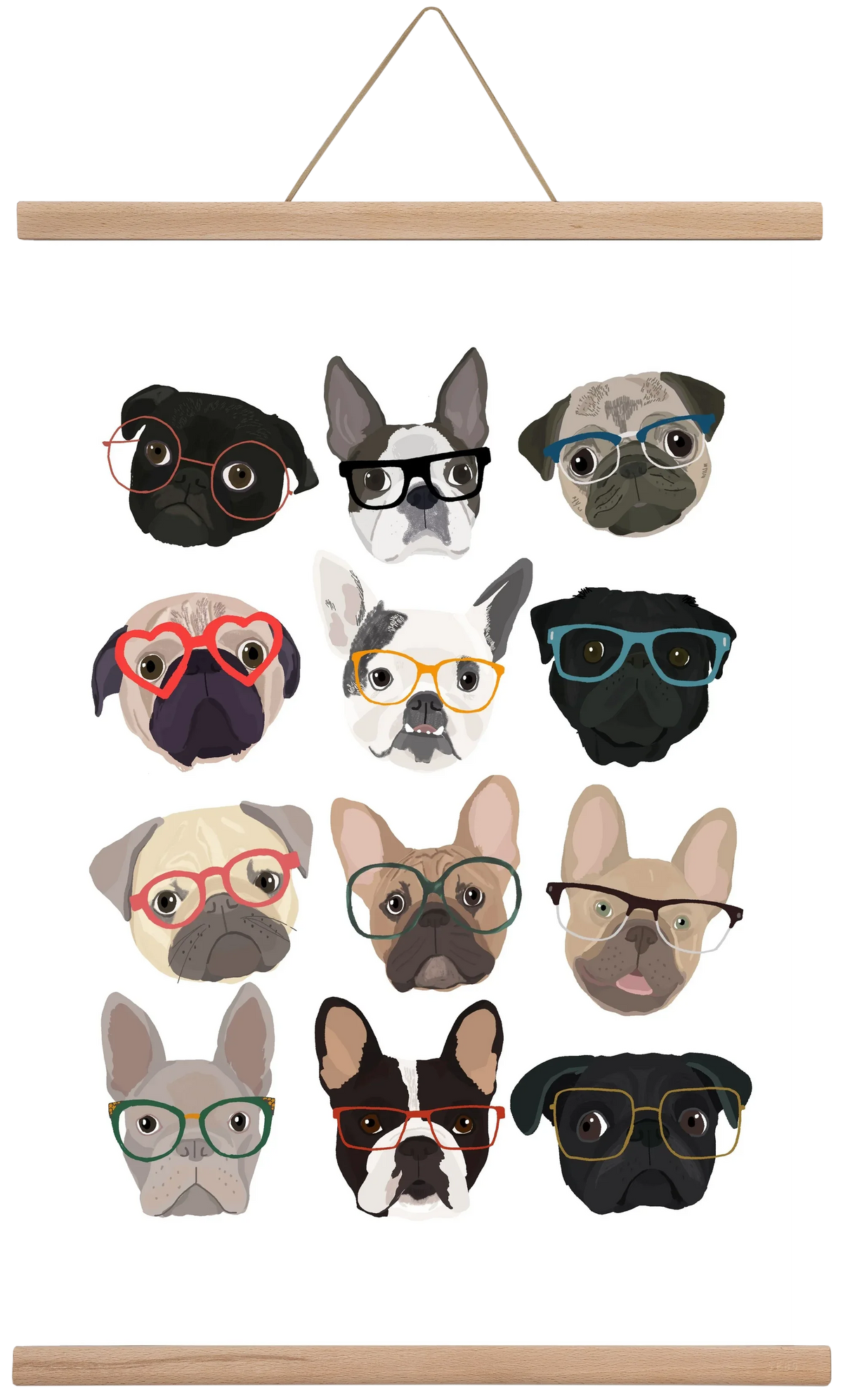 Pugs in Glasses - artbridge