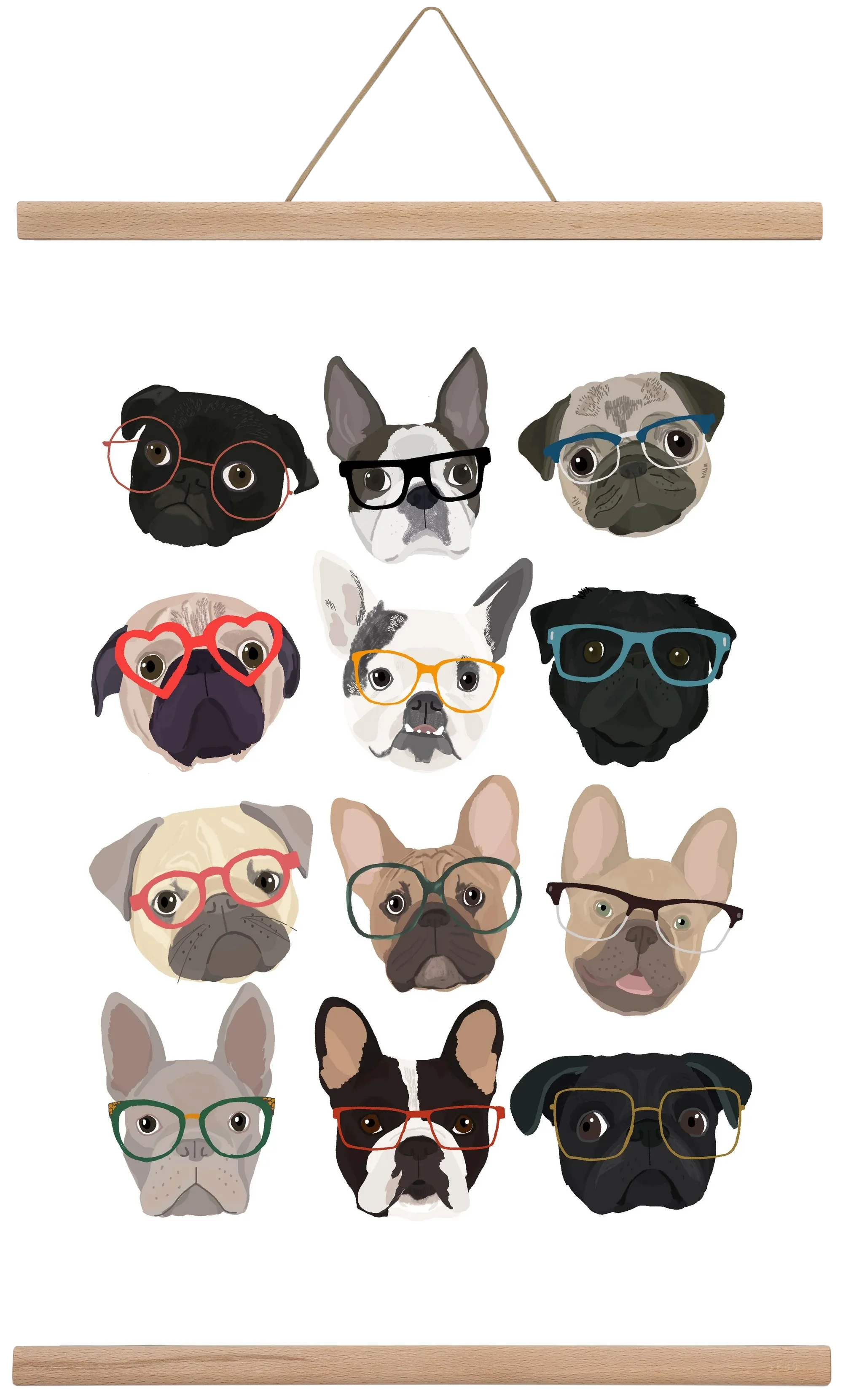 Pugs in Glasses - artbridge