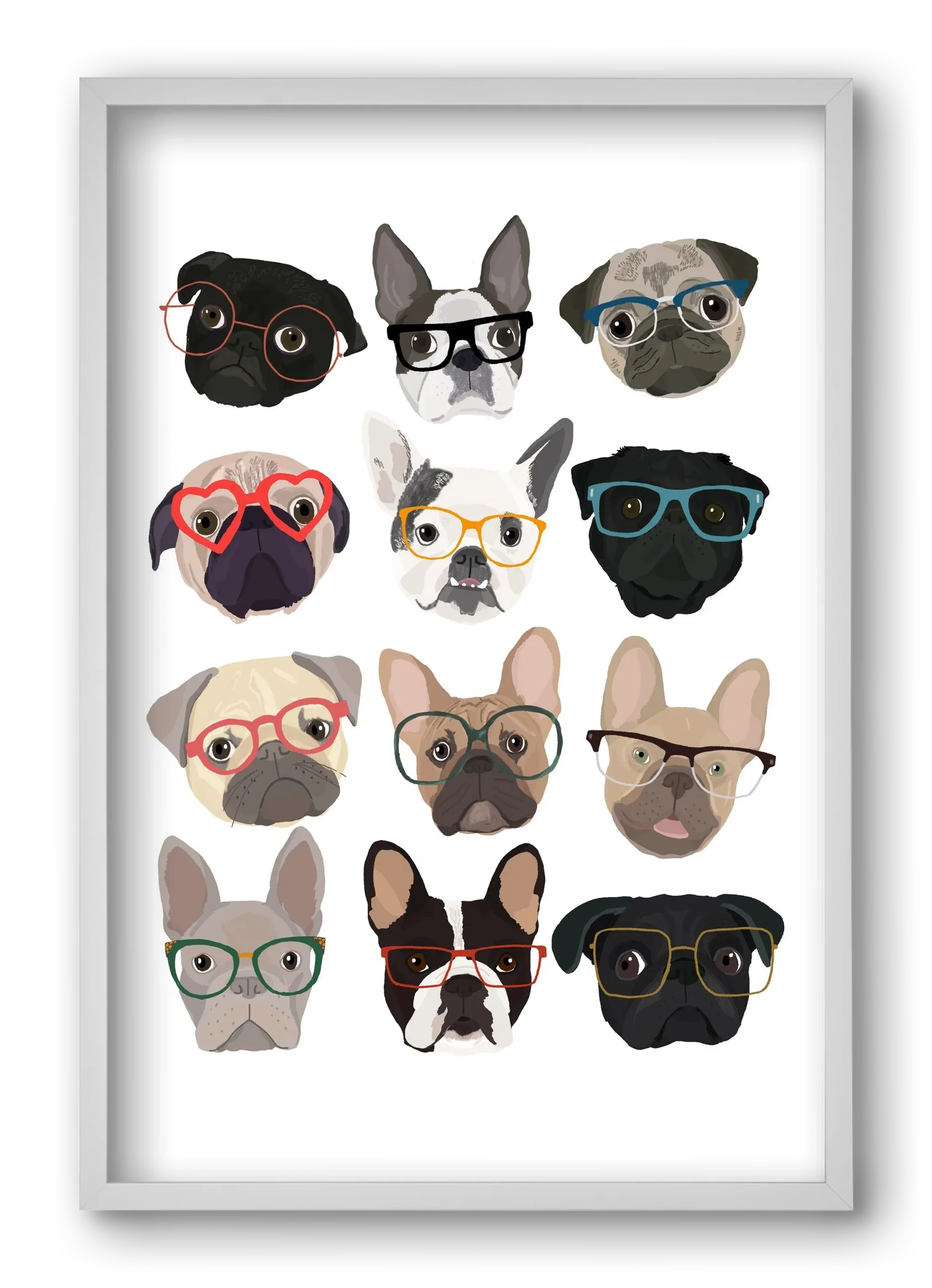 Pugs in Glasses - artbridge