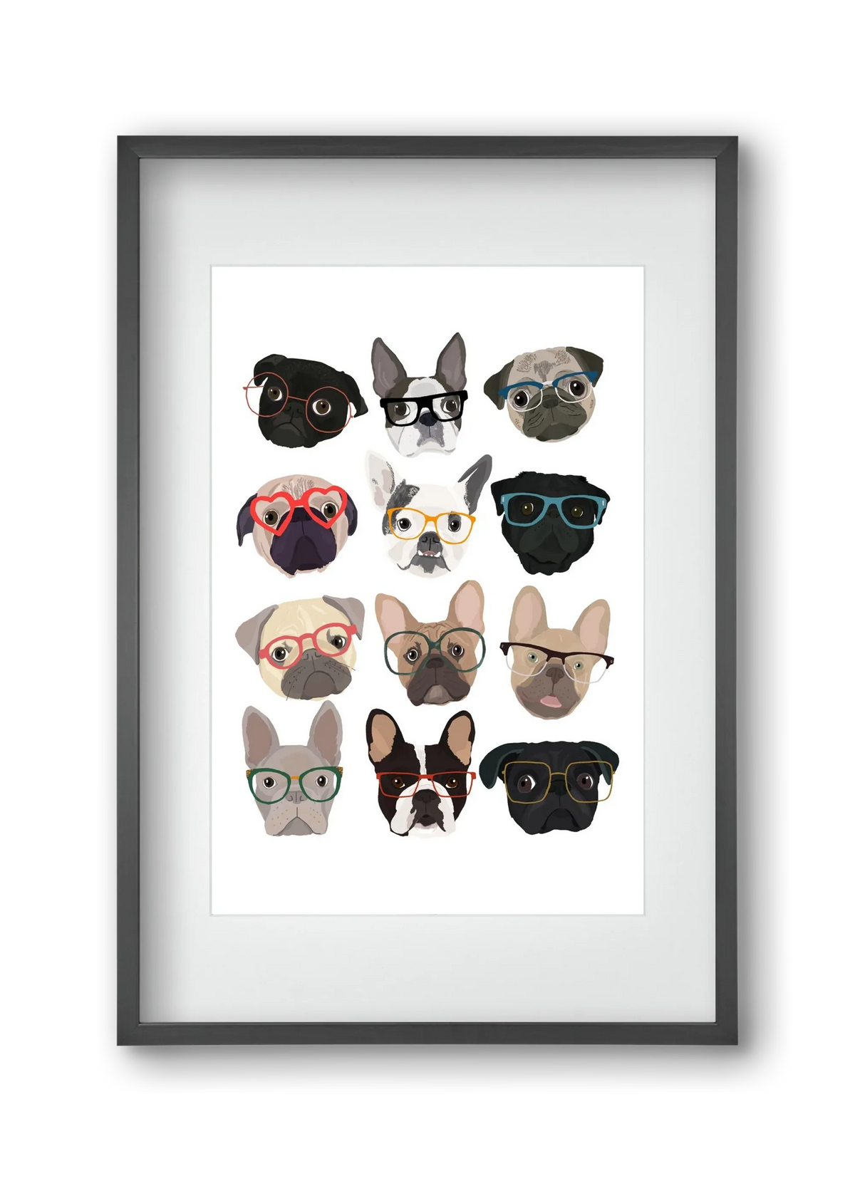 Pugs in Glasses - artbridge