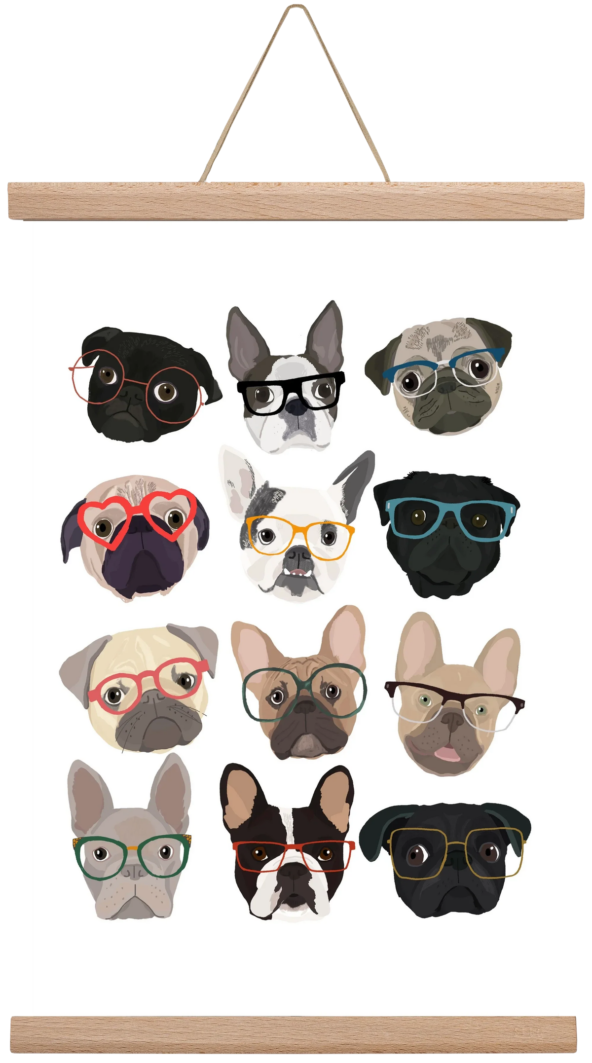 Pugs in Glasses - artbridge