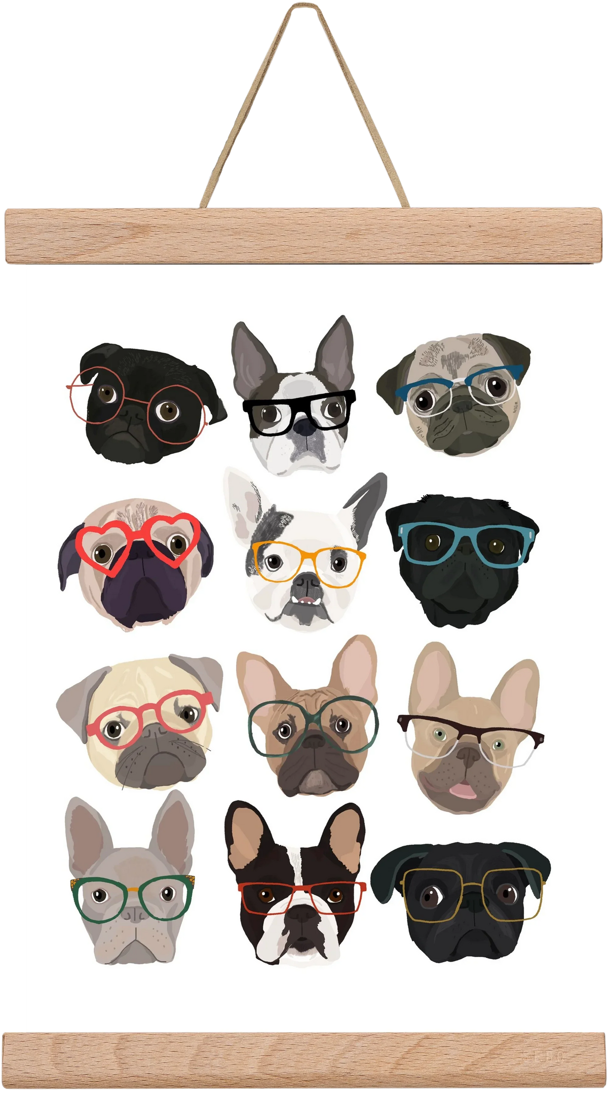 Pugs in Glasses - artbridge