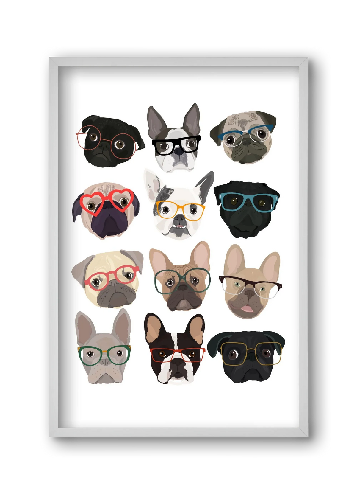 Pugs in Glasses - artbridge