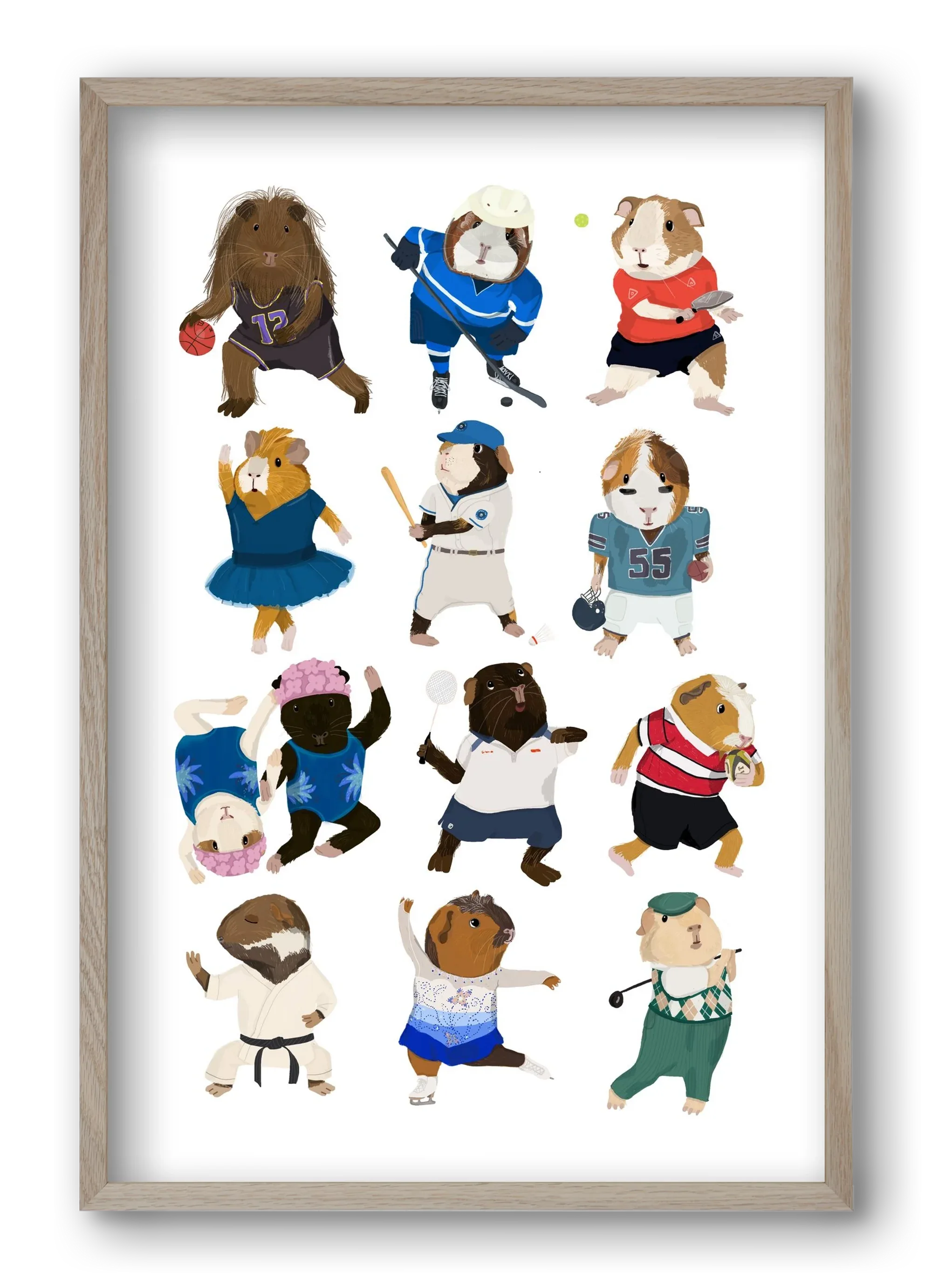 Guinea Pigs doing sports - artbridge
