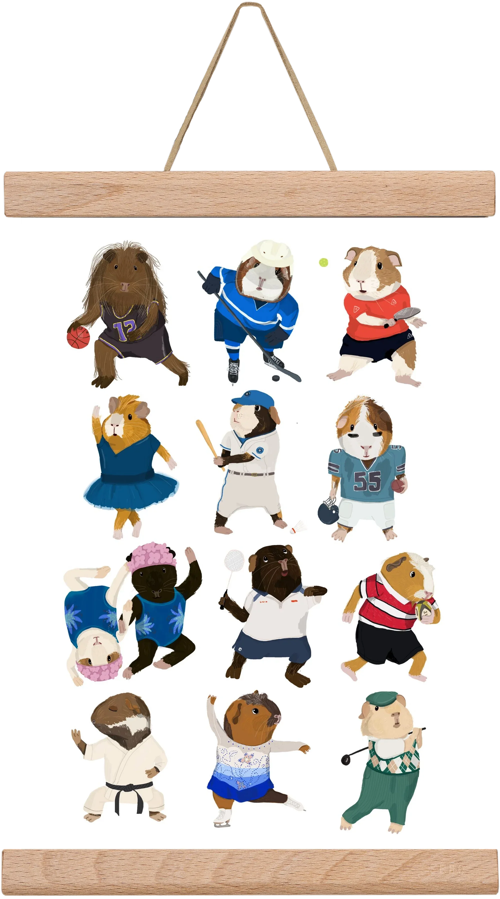 Guinea Pigs doing sports - artbridge
