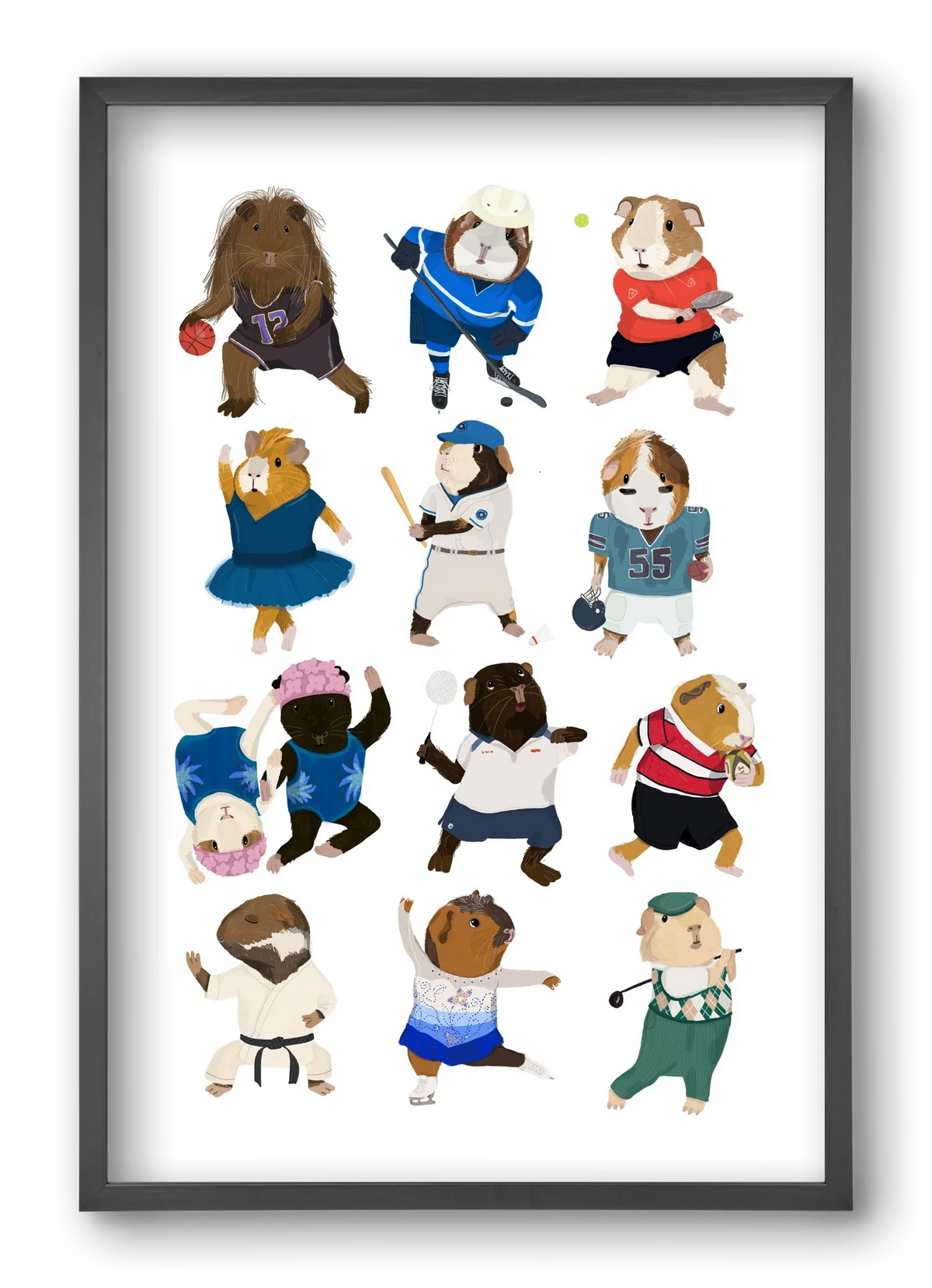 Guinea Pigs doing sports - artbridge