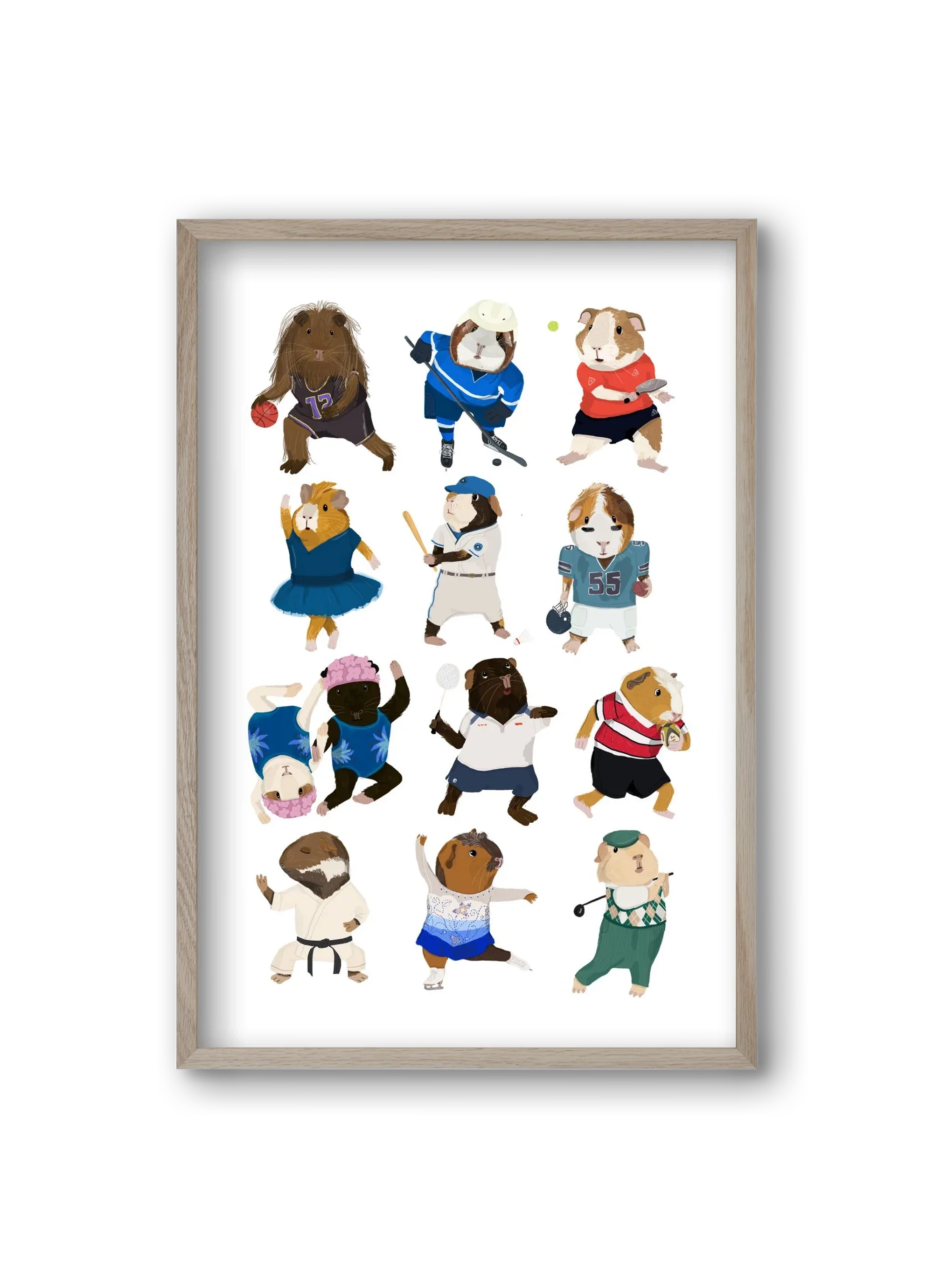Guinea Pigs doing sports - artbridge