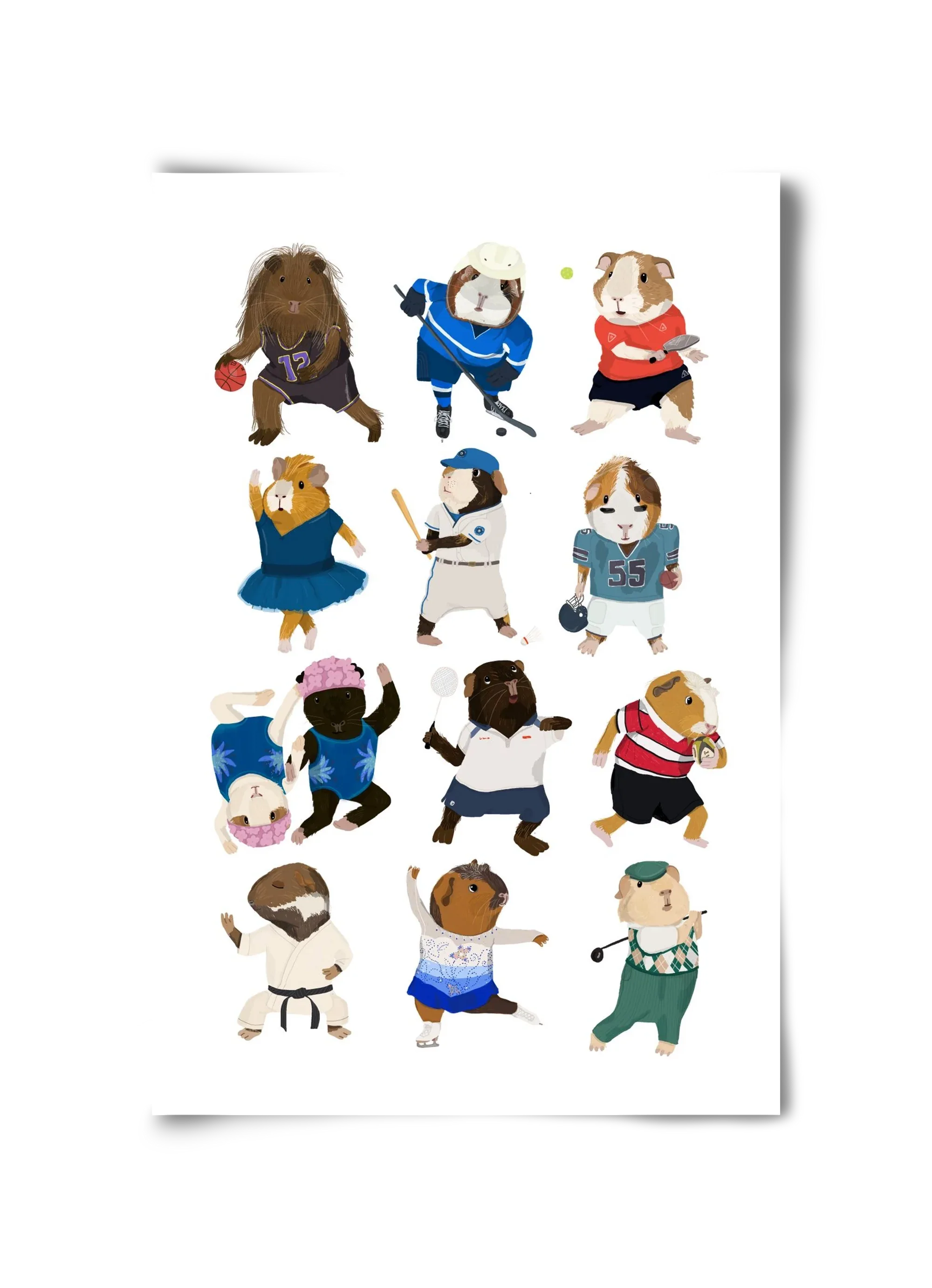 Guinea Pigs doing sports - artbridge