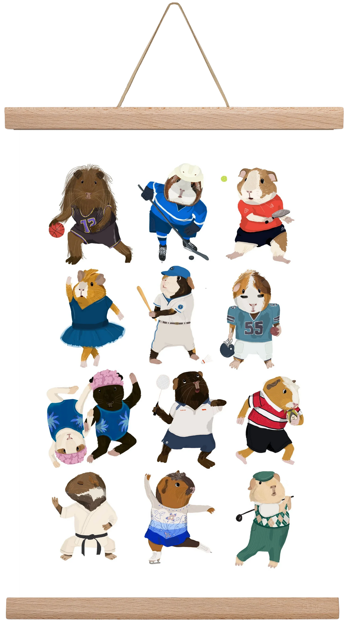 Guinea Pigs doing sports - artbridge